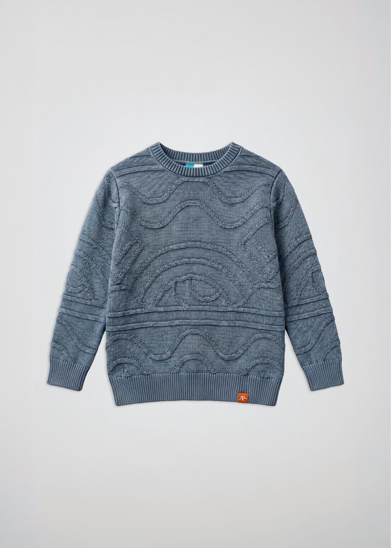 Chaleco Tejido Cuello Redondo Jacquard Niños - Azul