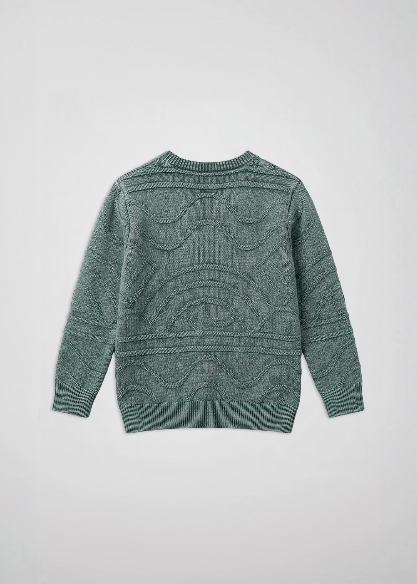 Chaleco Tejido Cuello Redondo Jacquard Niños - Verde