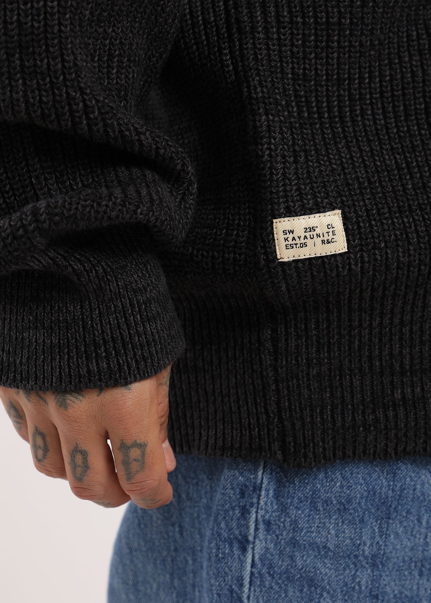 Chaleco Tejido Cuello Redondo Melange Hombre - Negro