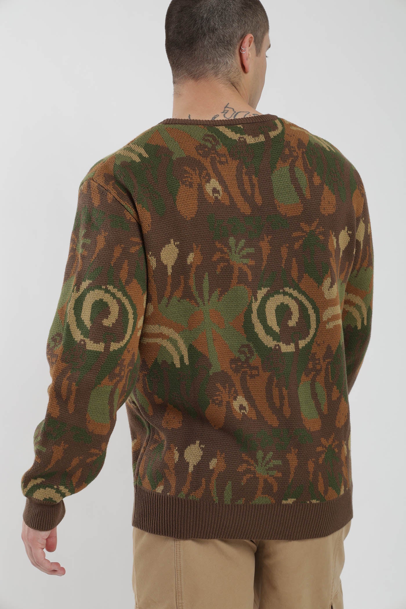 Chaleco Tejido Cuello Redondo Print Hombre - Verde