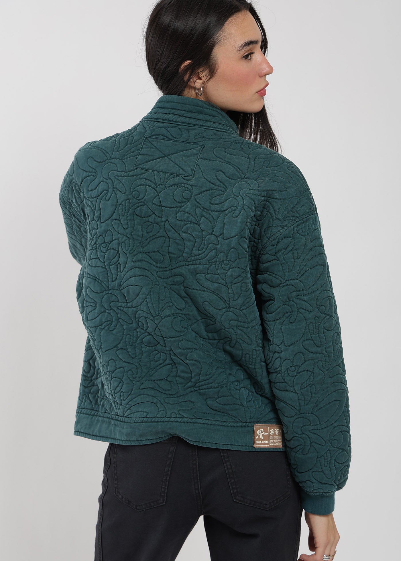 Chaqueta Bomber Acolchada Tencel Mujer Dark Slate Gray #Color_Petrol