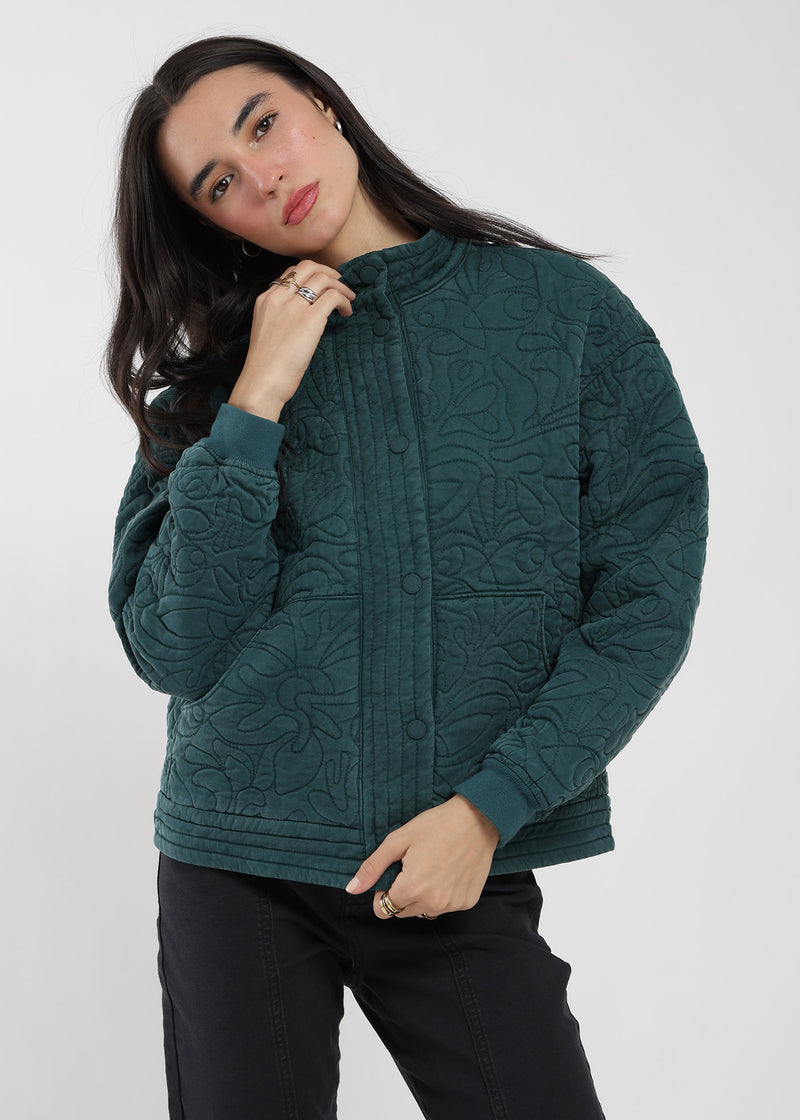 Chaqueta Bomber Acolchada Tencel Mujer Dark Slate Gray #Color_Petrol