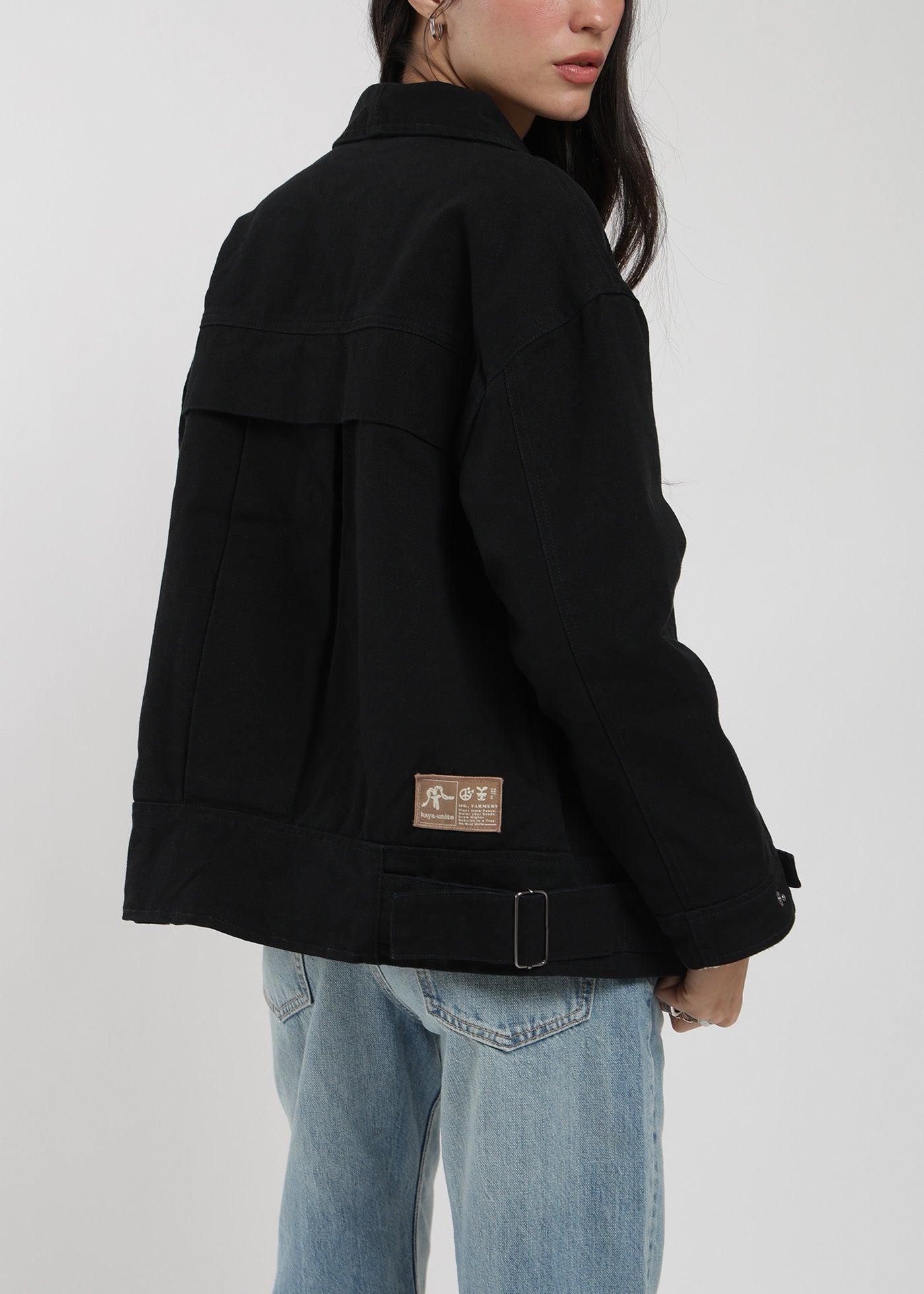 Chaqueta Clásica Canvas Solid Mujer Negro #Color_Negro