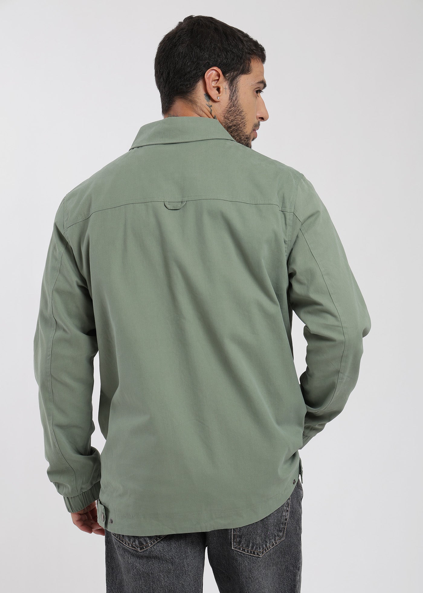 Chaqueta Clásica Cargo Patch Hombre Verde #Color_Verde