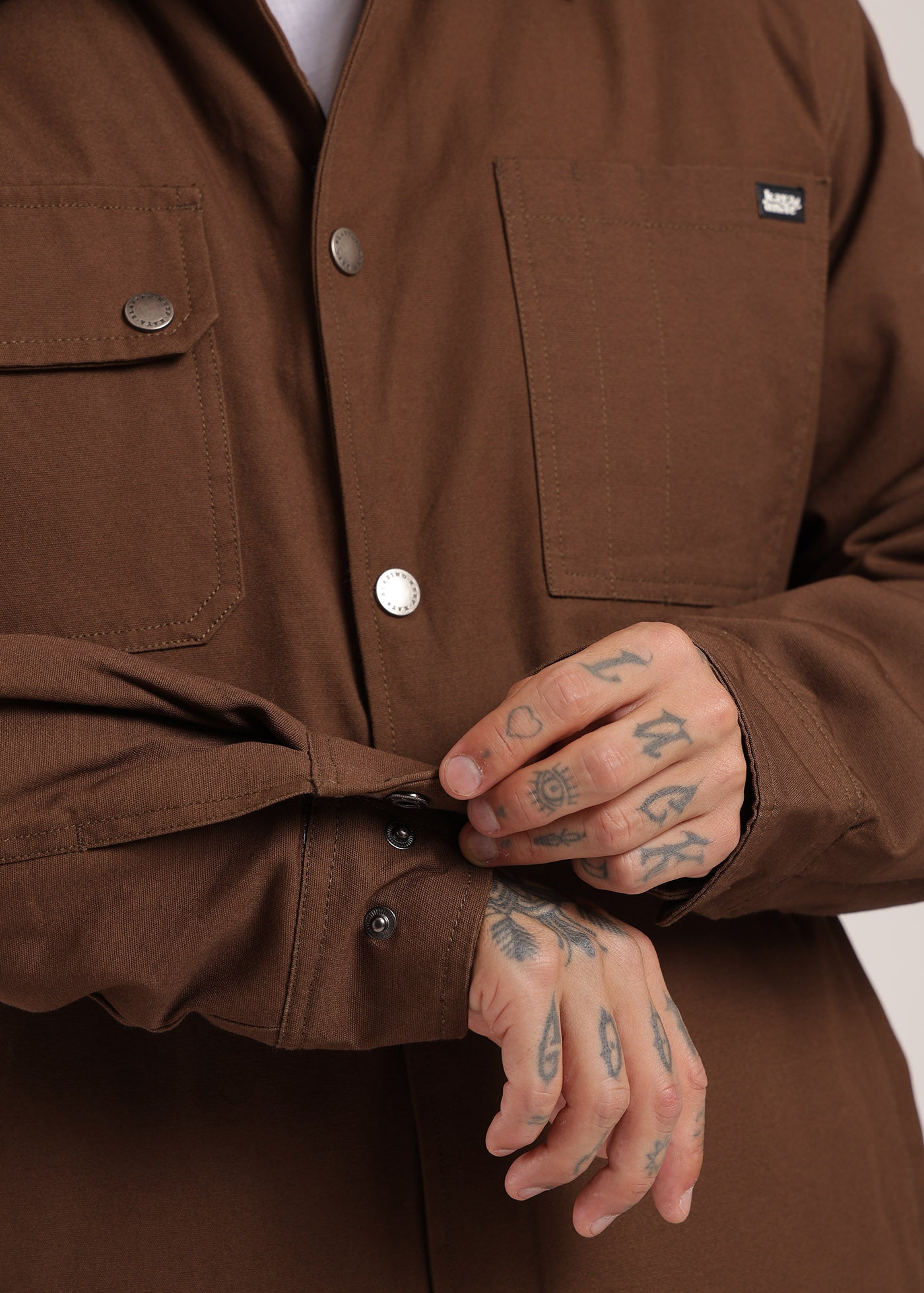 Chaqueta Clásica Fur Canva Hombre Café #Color_Café