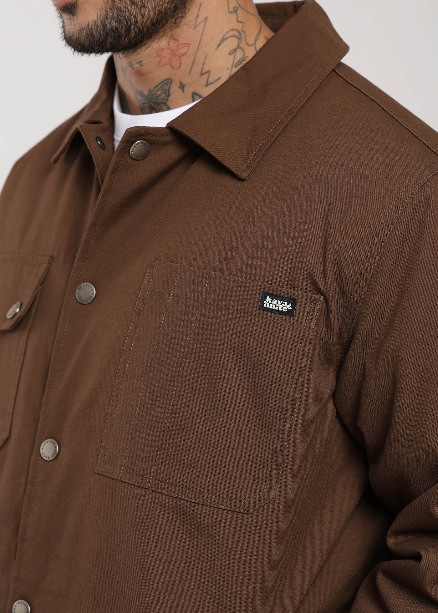 Chaqueta Clásica Fur Canva Hombre Café #Color_Café