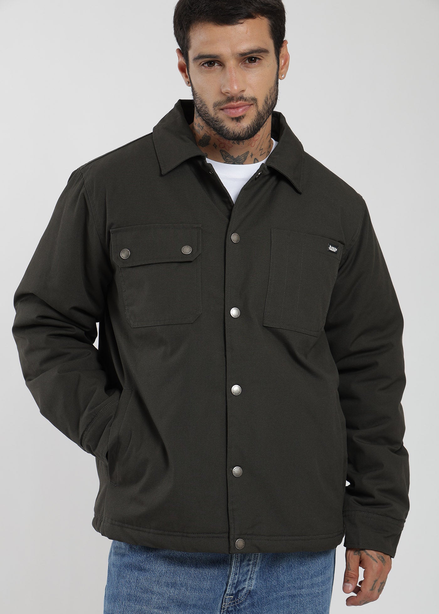 Chaqueta Clásica Fur Canva Hombre Gris #Color_Gris