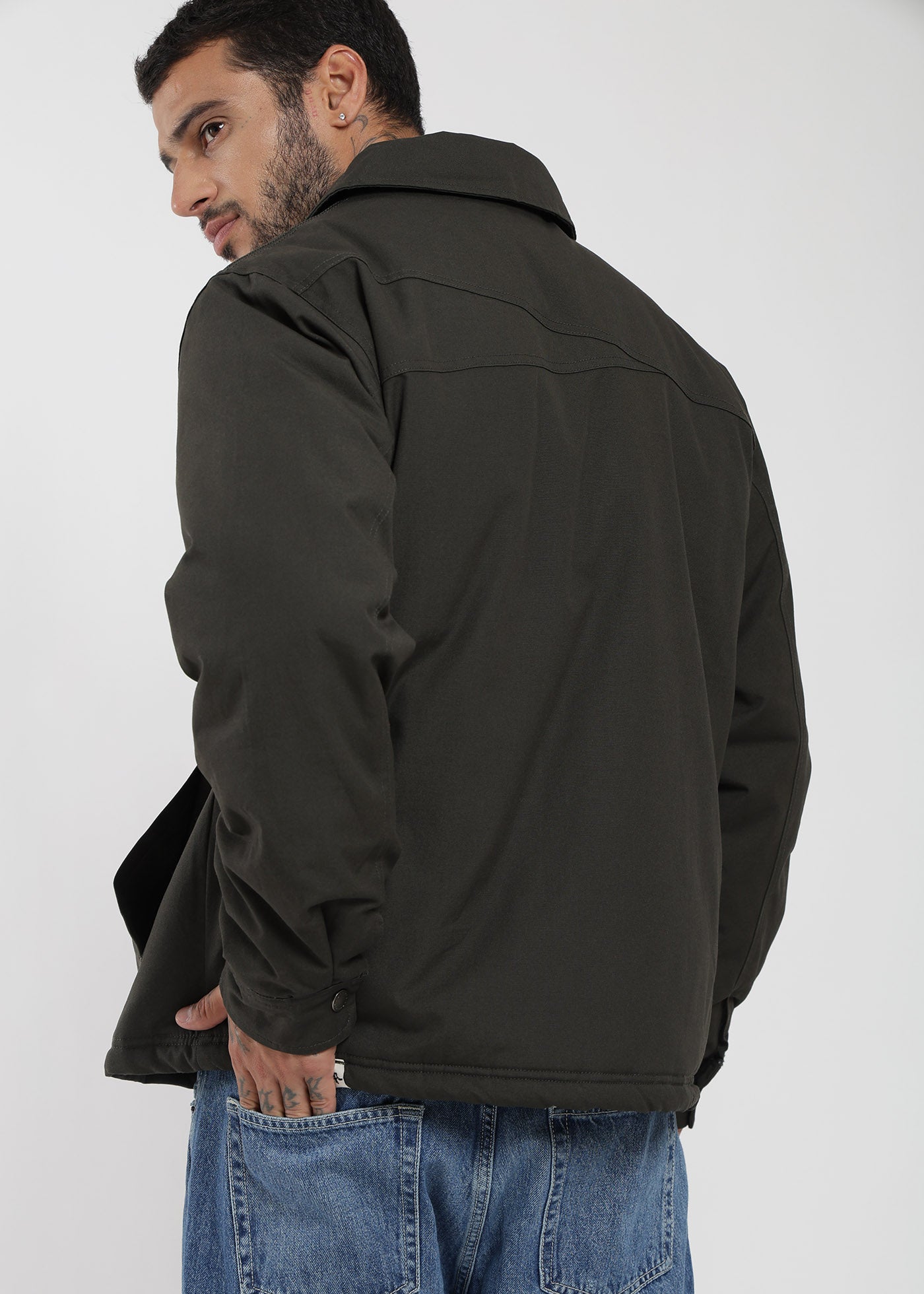 Chaqueta Clásica Fur Canva Hombre Gris #Color_Gris