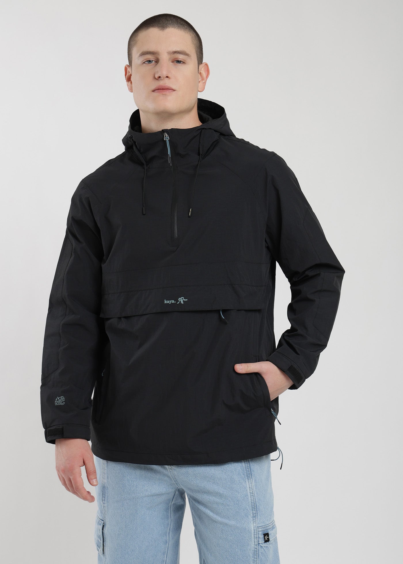 Chaqueta Cortaviento Anorak Hombre Negro #Color_Negro