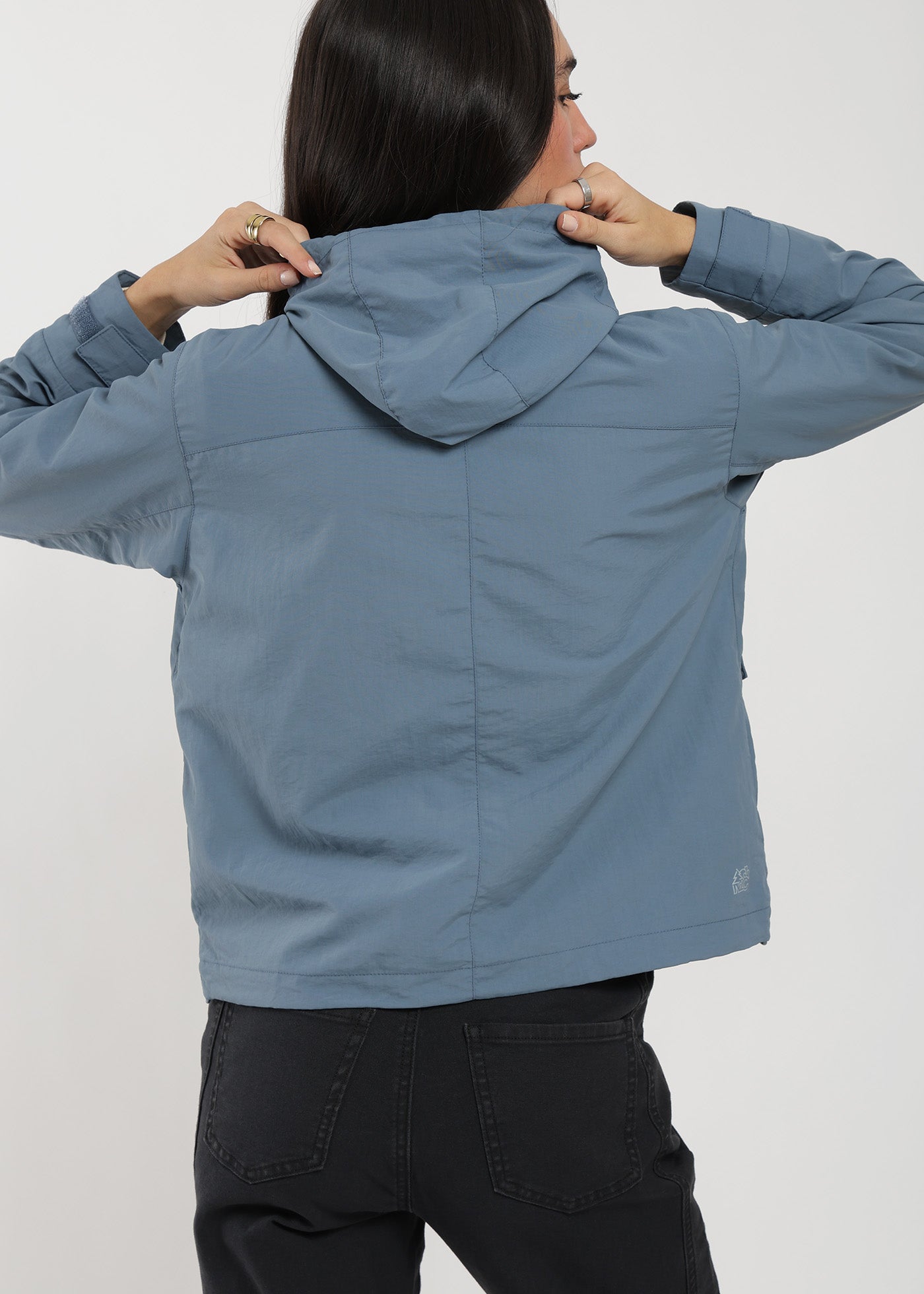 Chaqueta Cortaviento Con Cierre Nylon Mujer Azul #Color_Azul