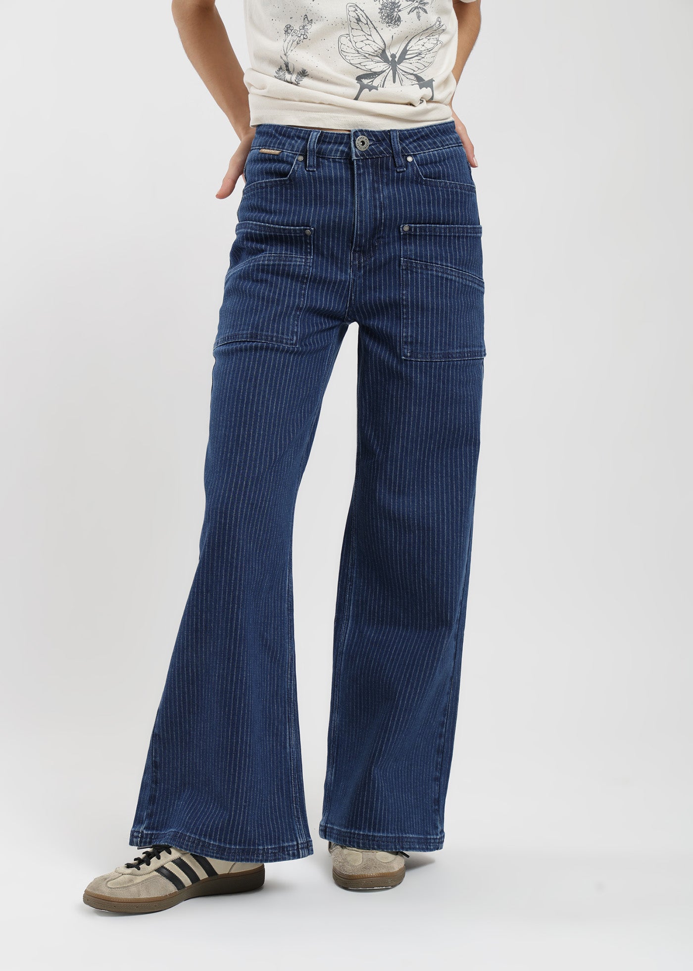 Pantalón Pata Ancha Algodón Mujer