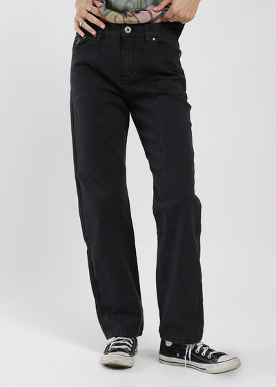 Pantalón Recto Canvas Mujer Black #Color_Negro