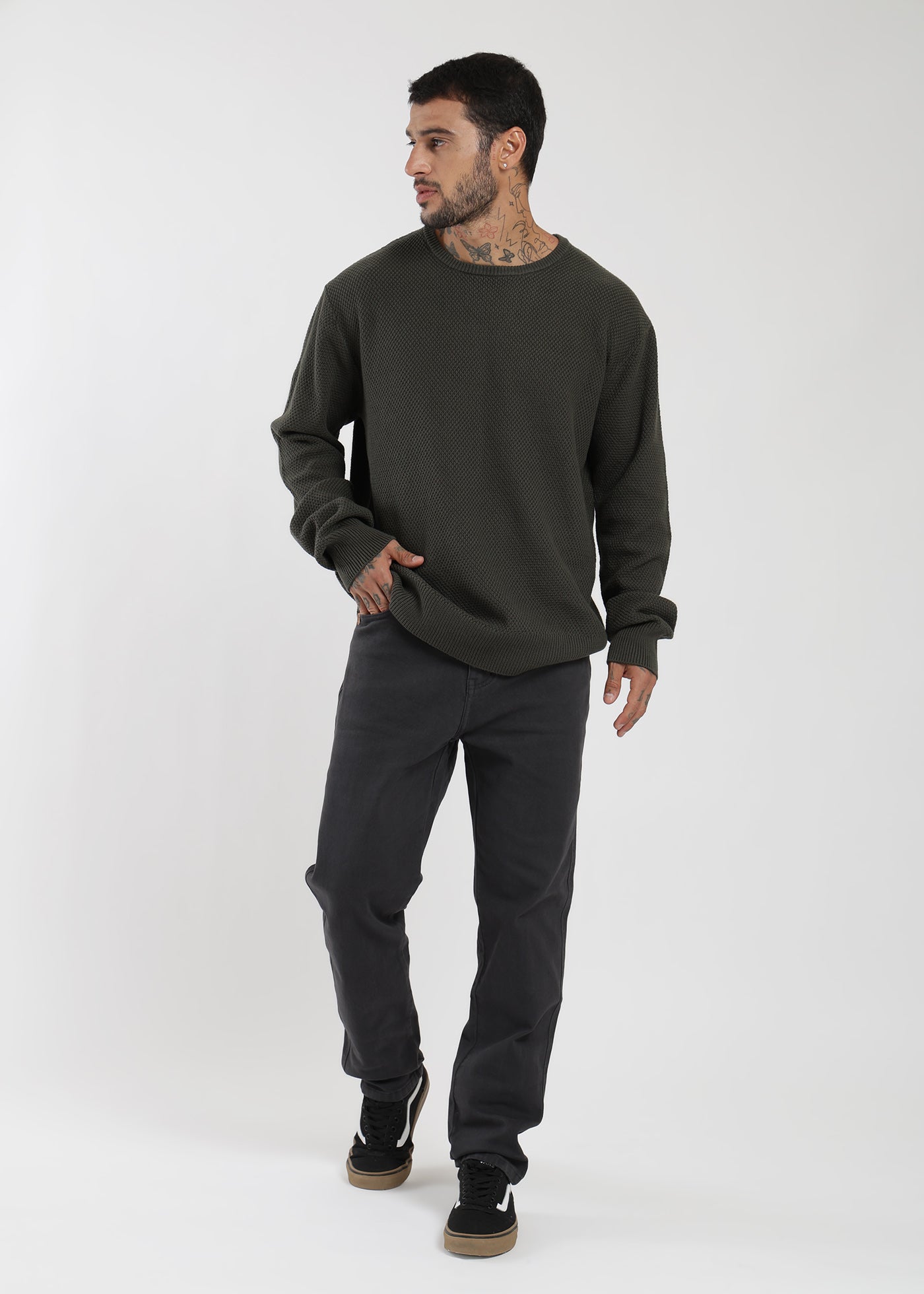 Pantalón Slim Twill Daily Hombre - Gris