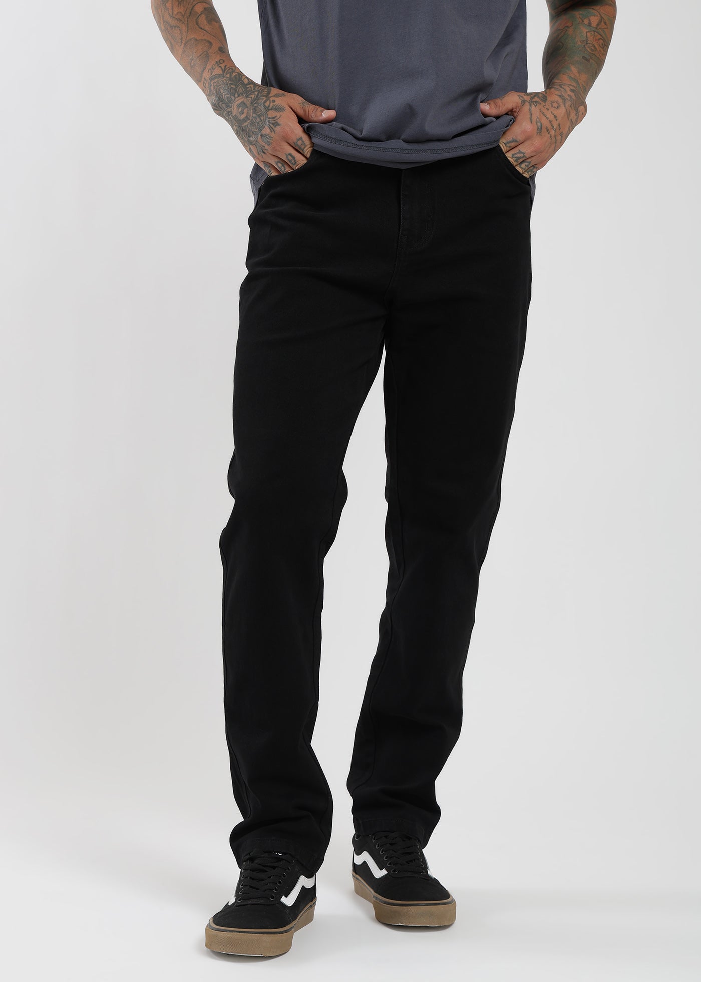 Pantalón Slim Twill Daily Hombre - Negro