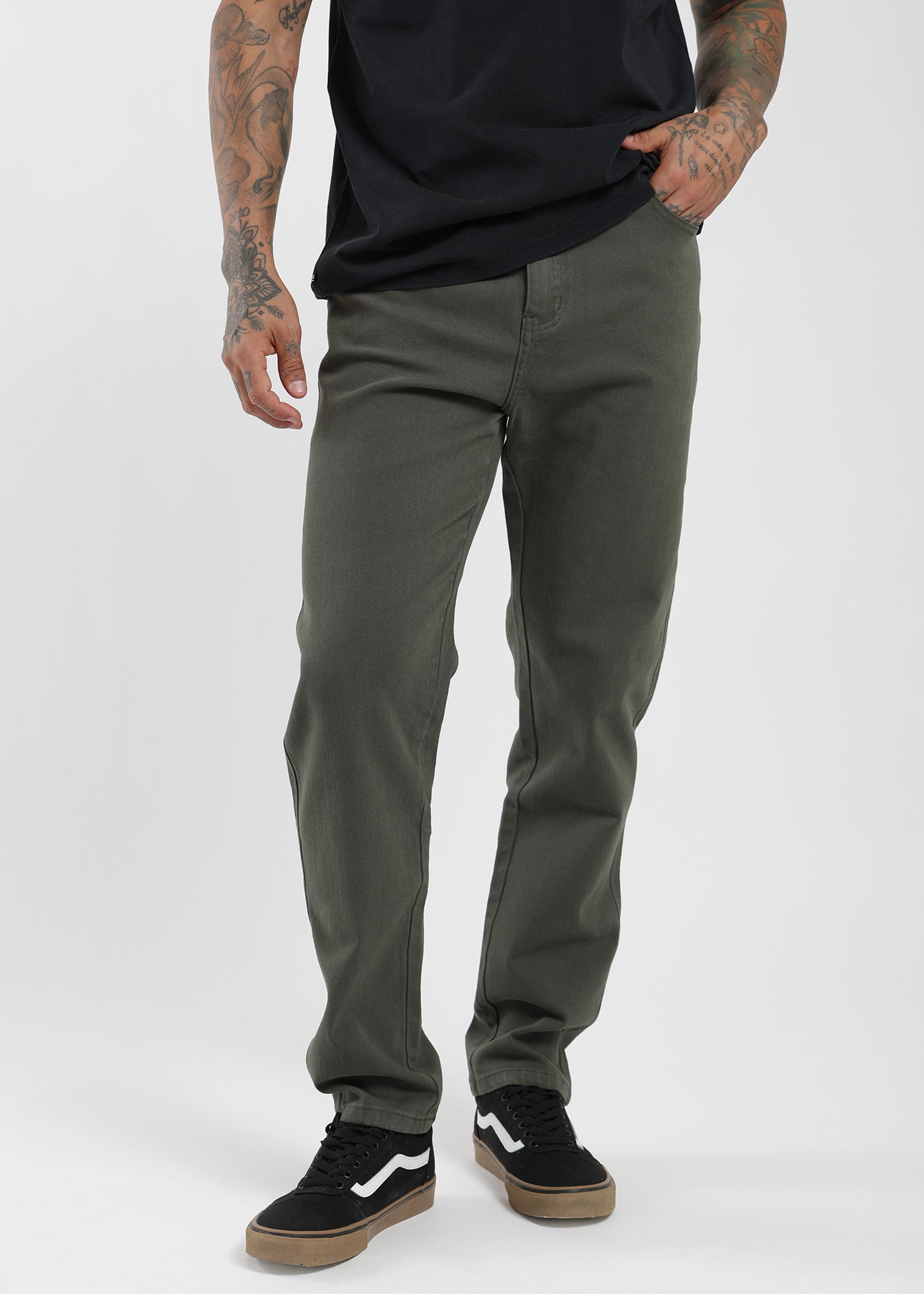 Pantalón Slim Twill Daily Hombre - Verde