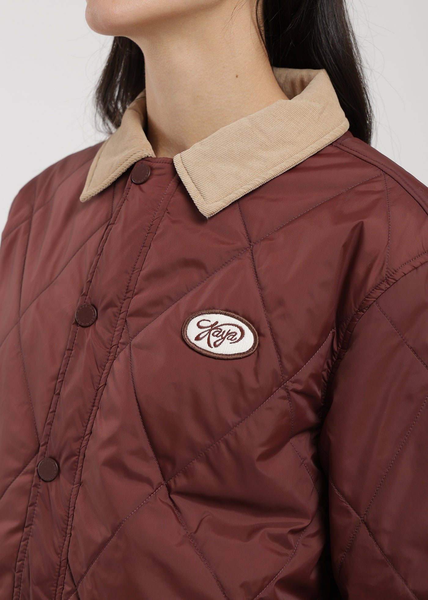 Parka Con Cierre Quilted Mujer Cherry #Color_Cherry