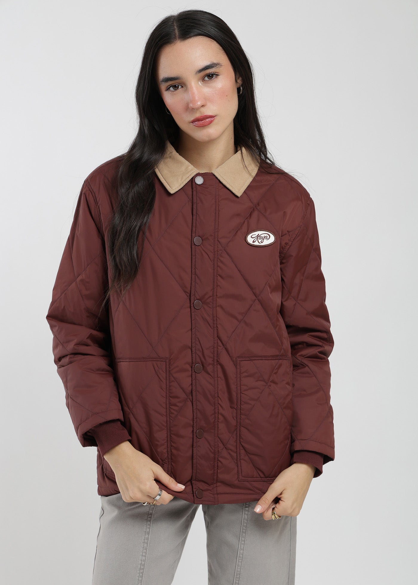 Parka Con Cierre Quilted Mujer Cherry #Color_Cherry