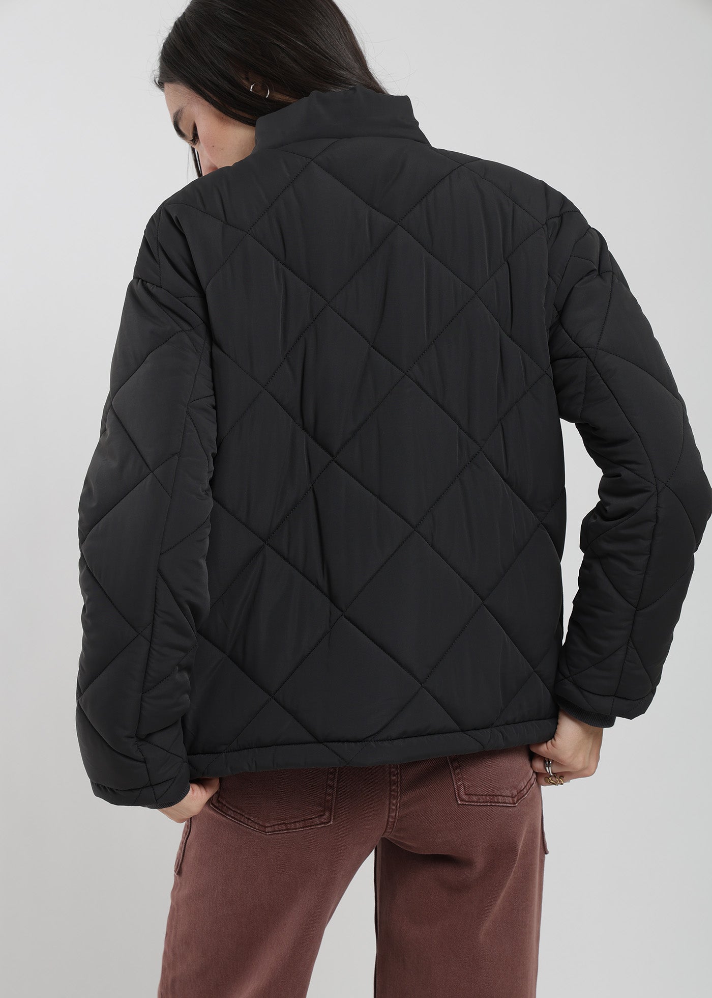 Parka Puffa Nylon Mujer - Negro