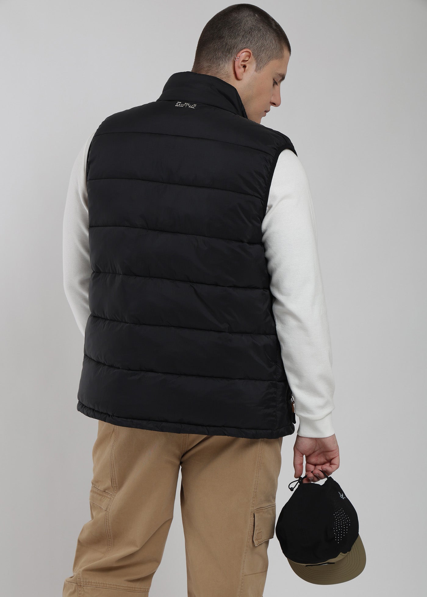 Parka Sin Mangas Vest Hombre Negro #Color_Negro