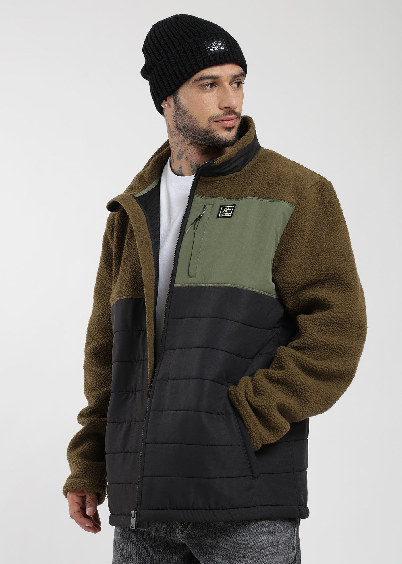 Polar Con Cierre Block Hombre Dark Slate Gray #Color_Café