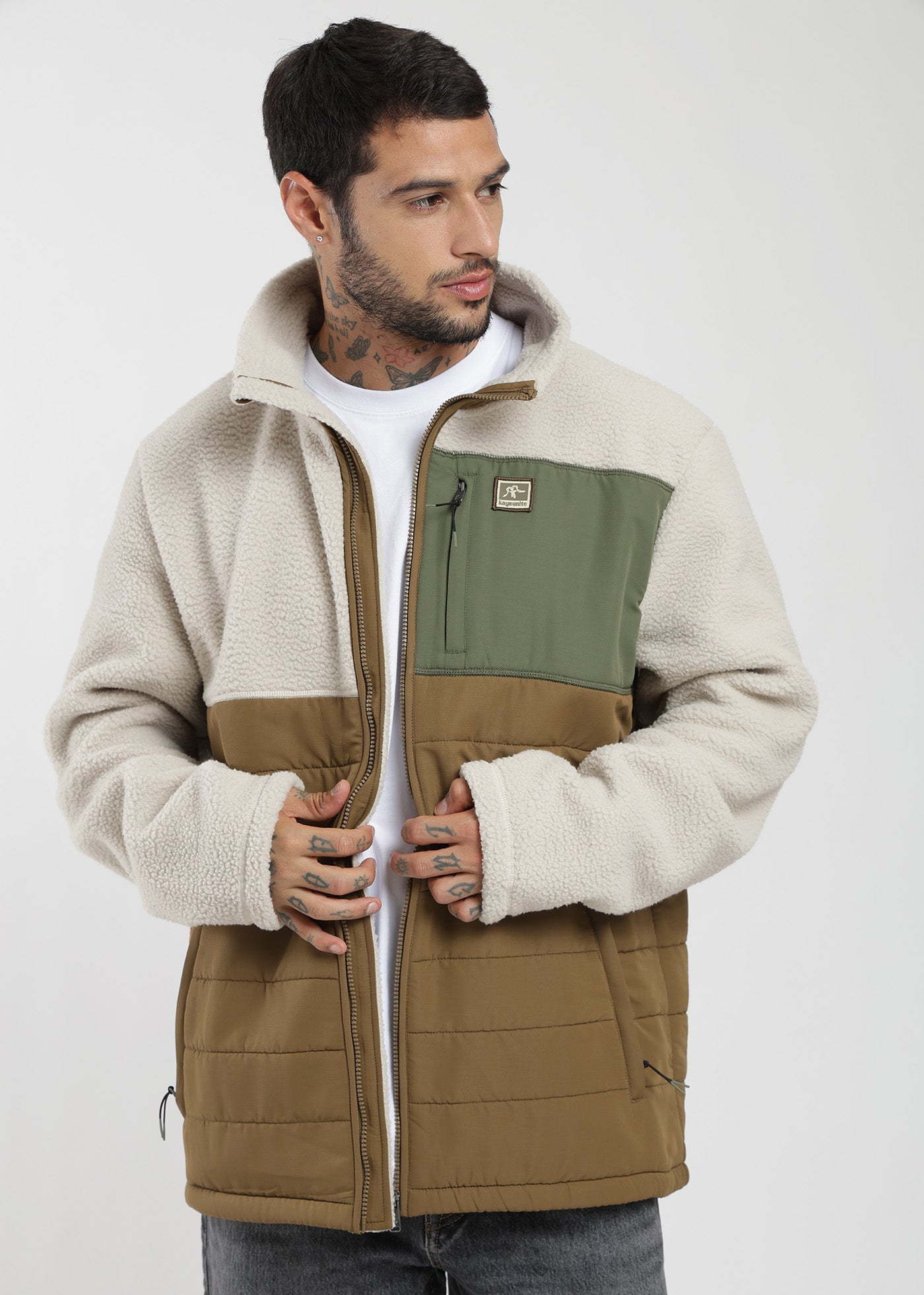 Polar Con Cierre Block Hombre Light Gray #Color_Ecru