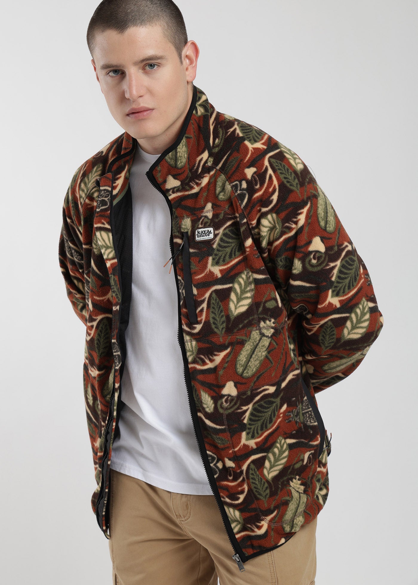 Polar Con Cierre Print Hombre Light Gray #Color_Chocolate