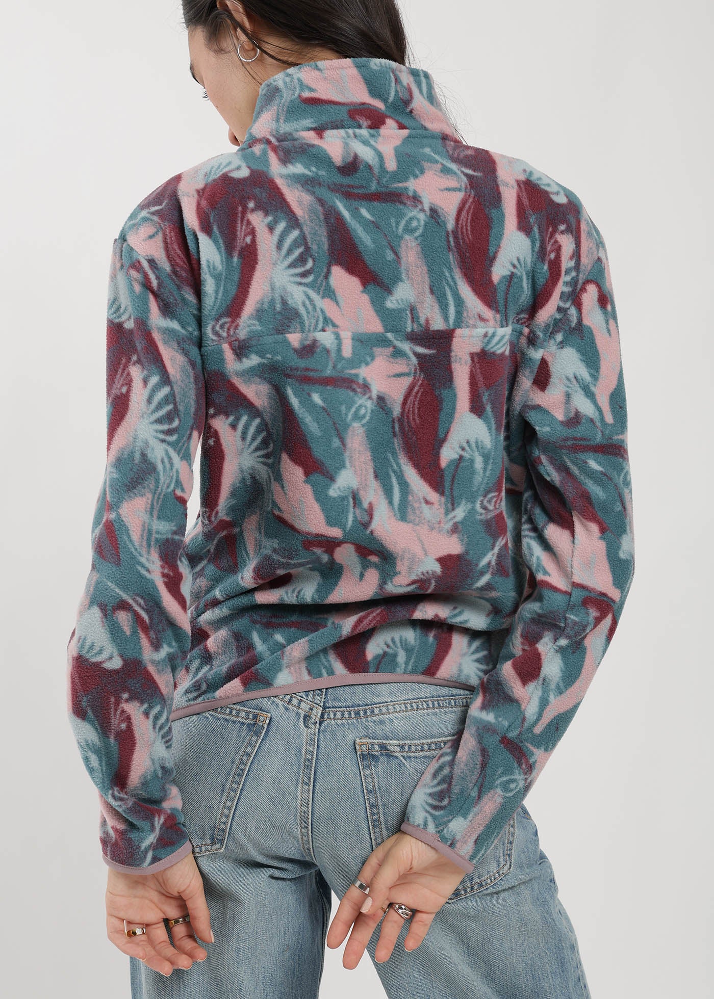 Polar Half Snap Print Mujer Light Gray #Color_Petrol