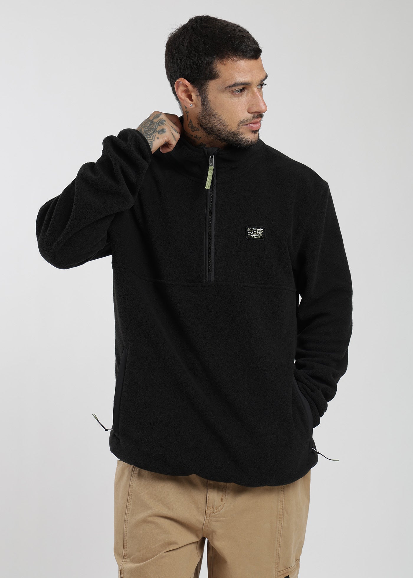 Polar Medio Cierre Hombre Black #Color_Negro