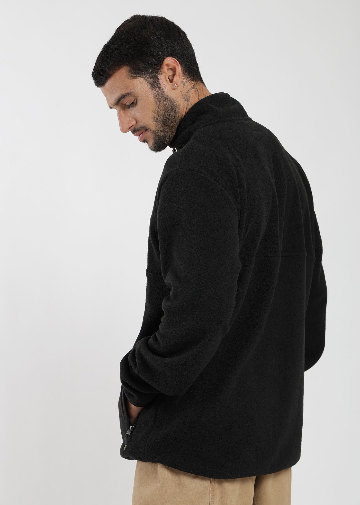 Polar Medio Cierre Hombre Black #Color_Negro