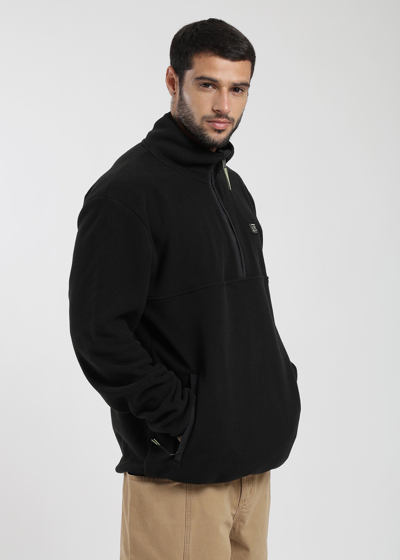 Polar Medio Cierre Hombre Black #Color_Negro