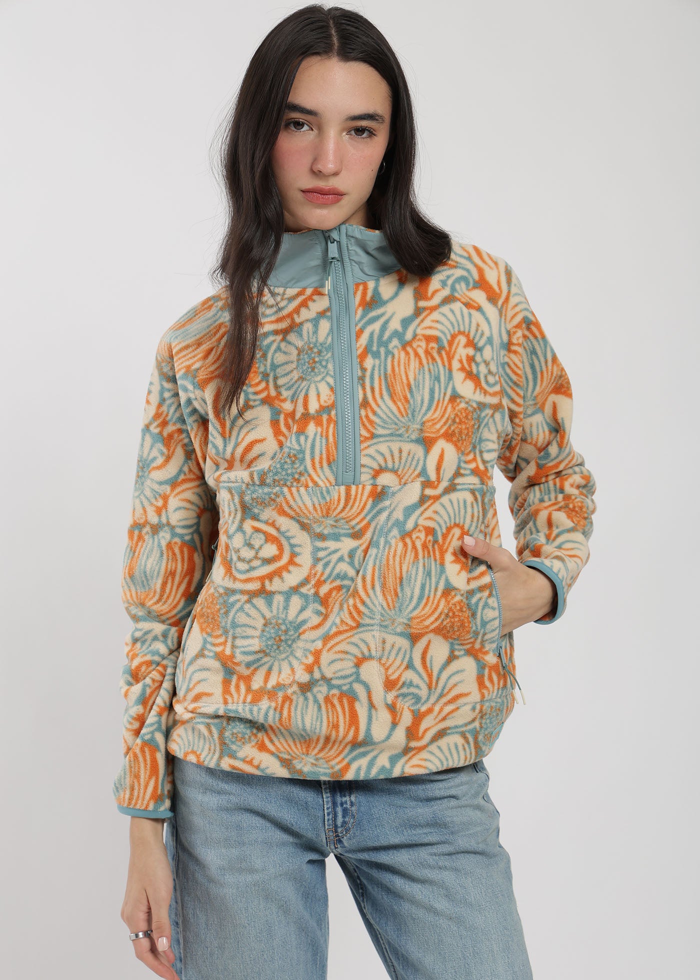 Polar Medio Cierre Raglan Mujer Calipso #Color_Calipso
