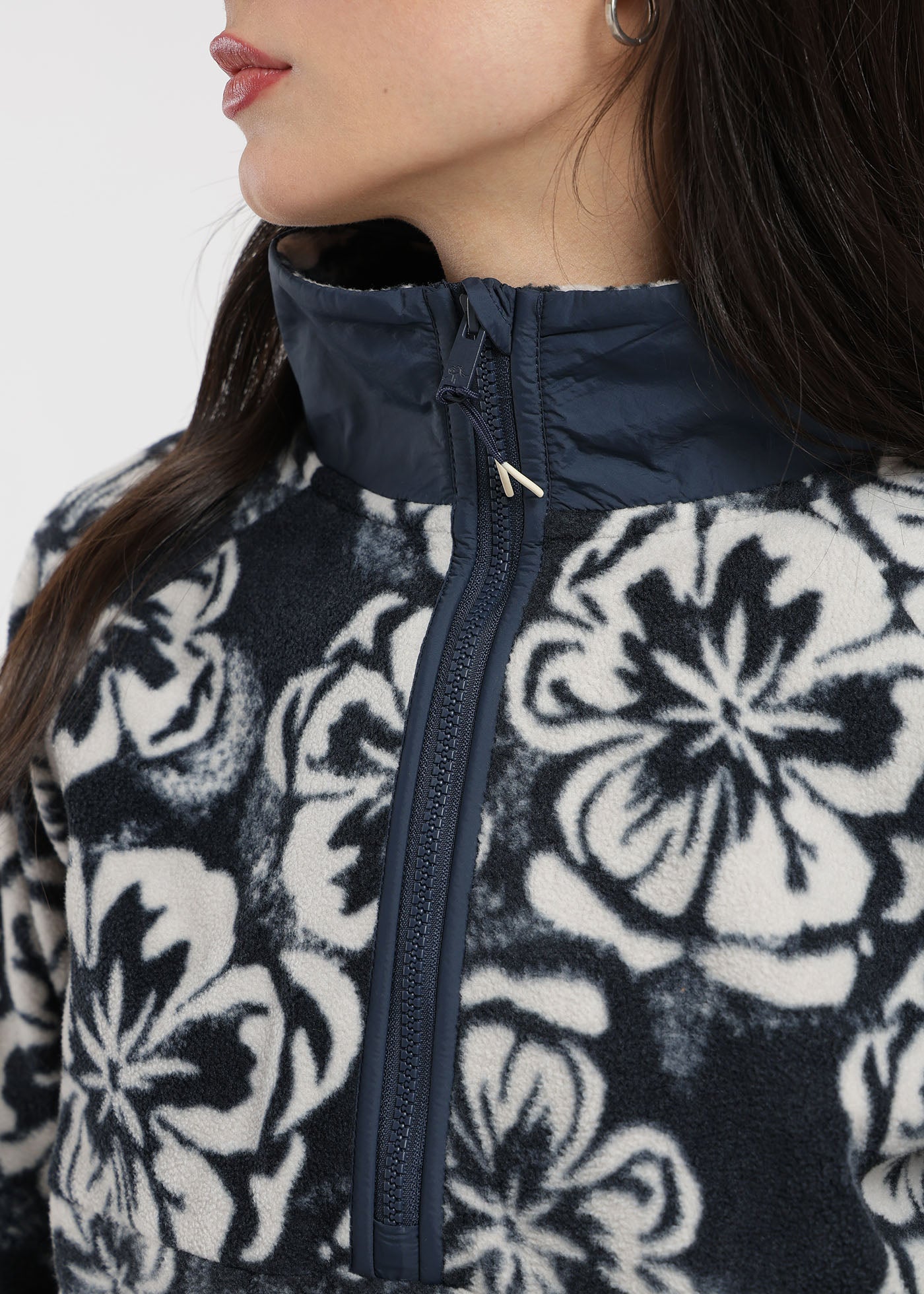 Polar Medio Cierre Raglan Mujer Navy #Color_Navy