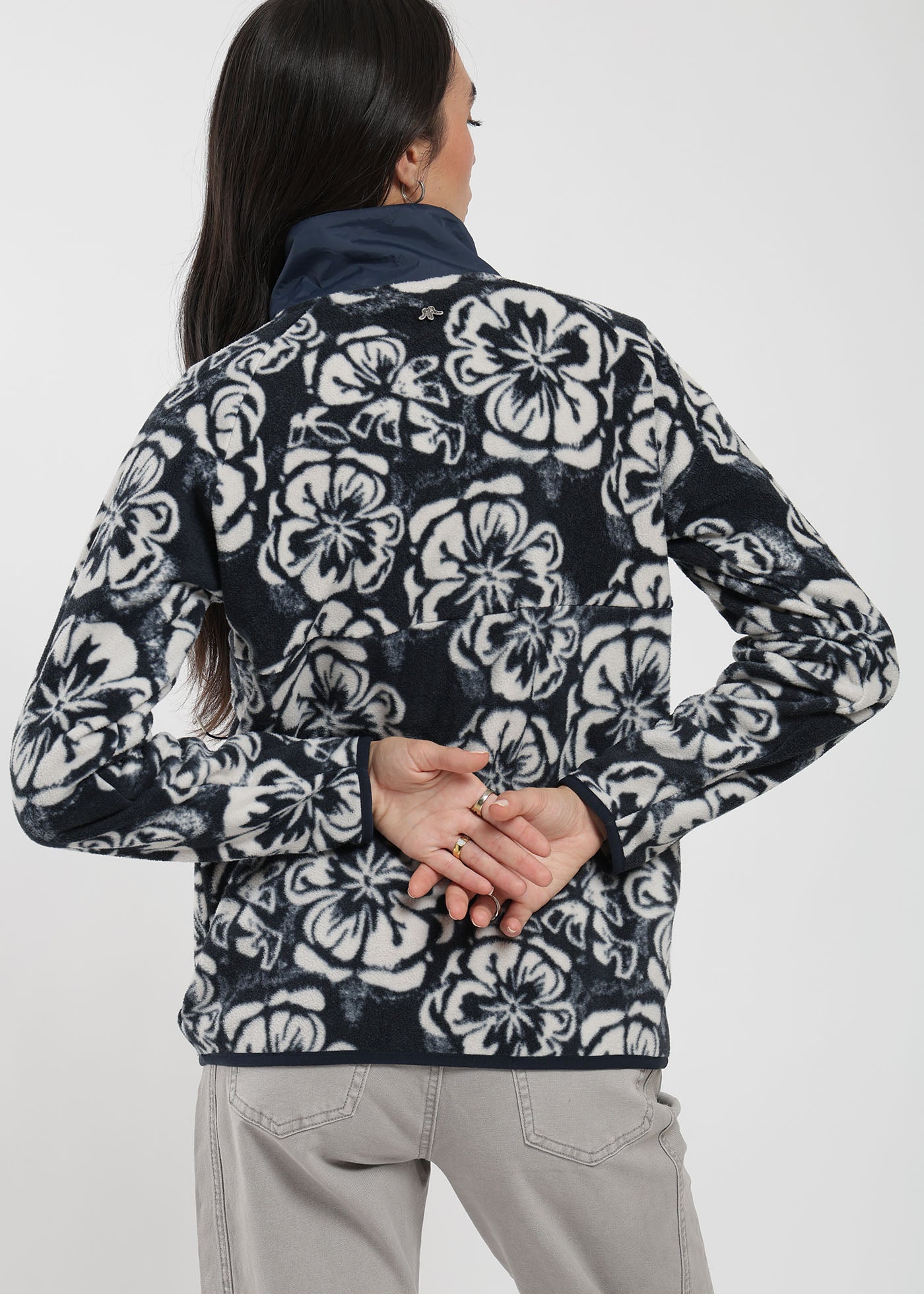 Polar Medio Cierre Raglan Mujer Navy #Color_Navy