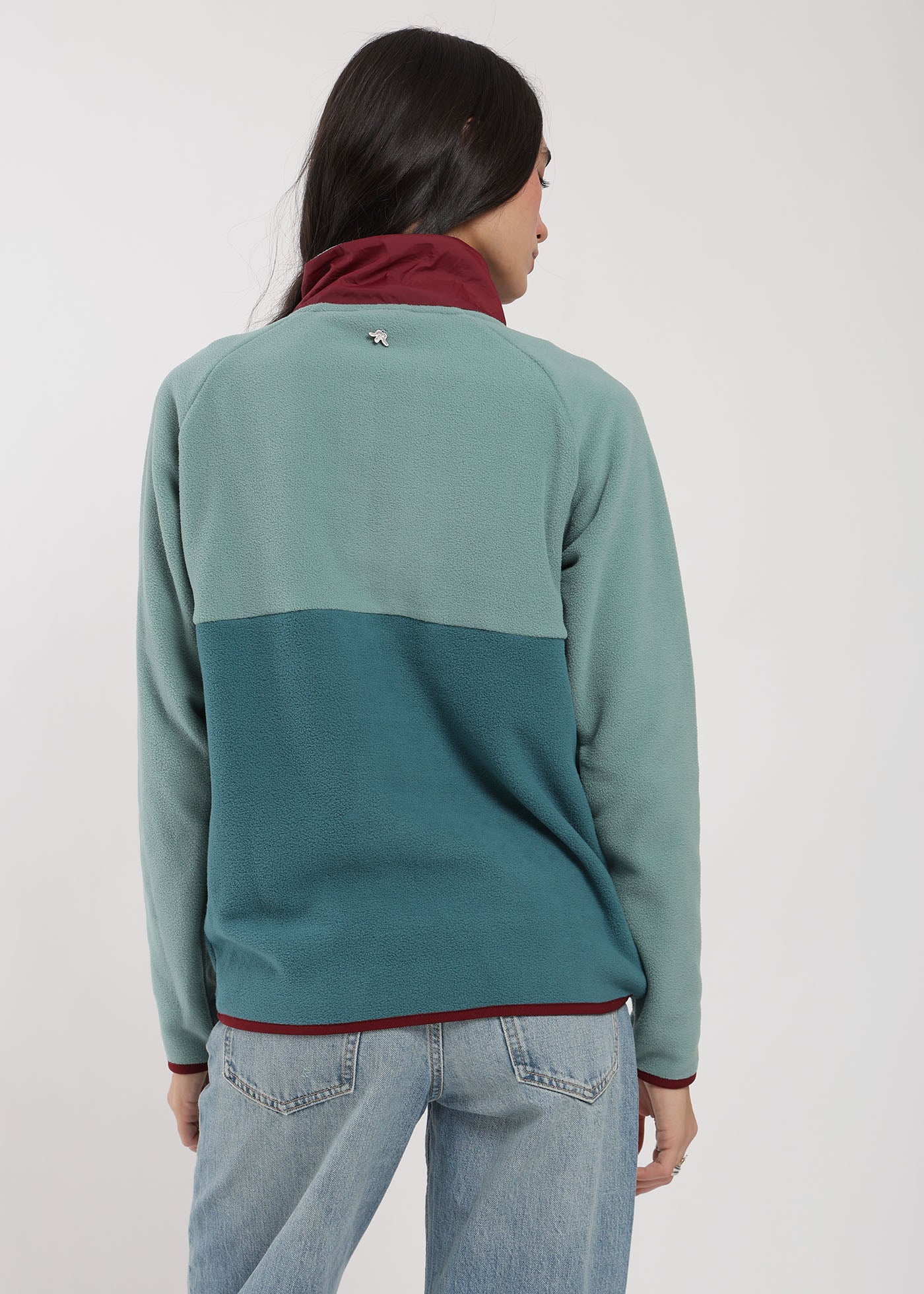 Polar Medio Cierre Raglan Mujer Verde #Color_Verde