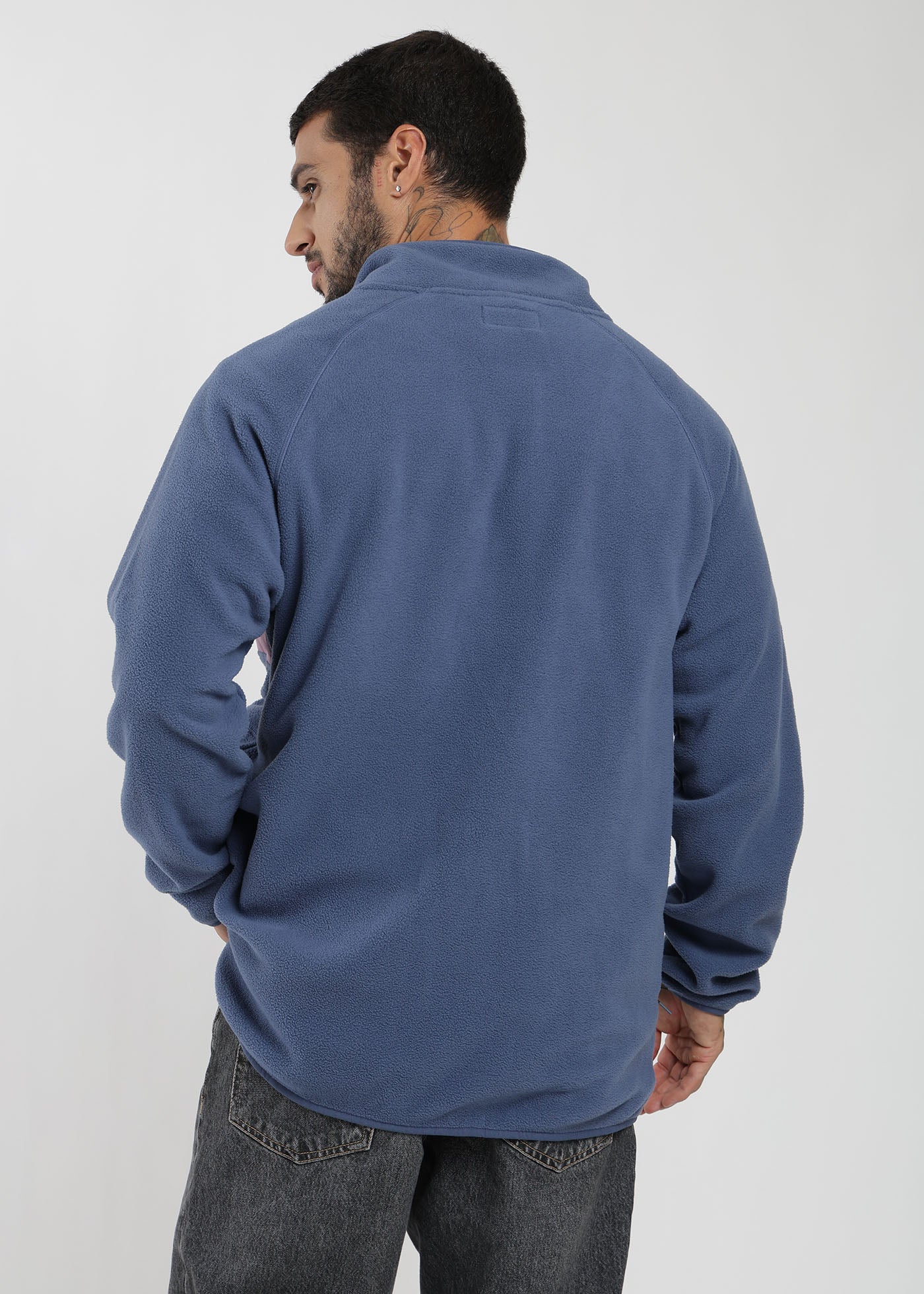 Polar Medio Cierre Retro Hombre Dark Slate Blue