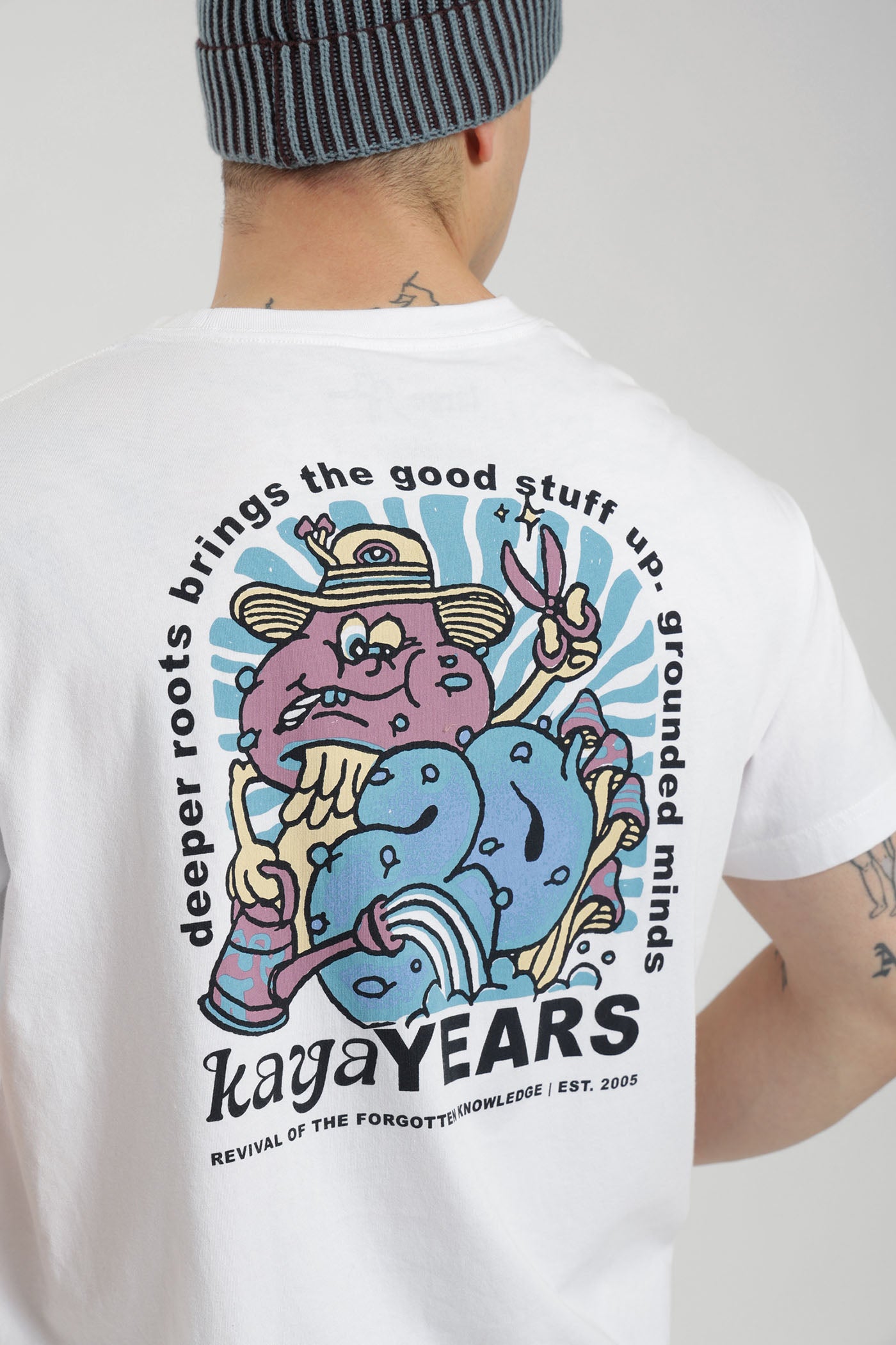 Polera Diseño Algodón Print Hombre - Blanco