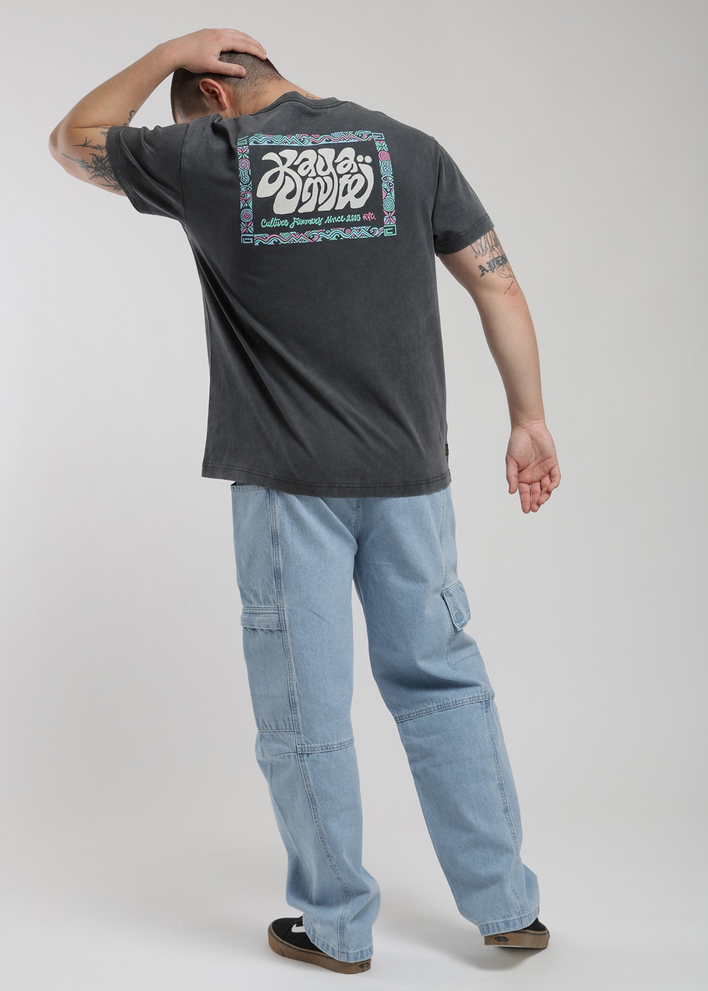 Polera Diseño Algodón Print Hombre - Petrol