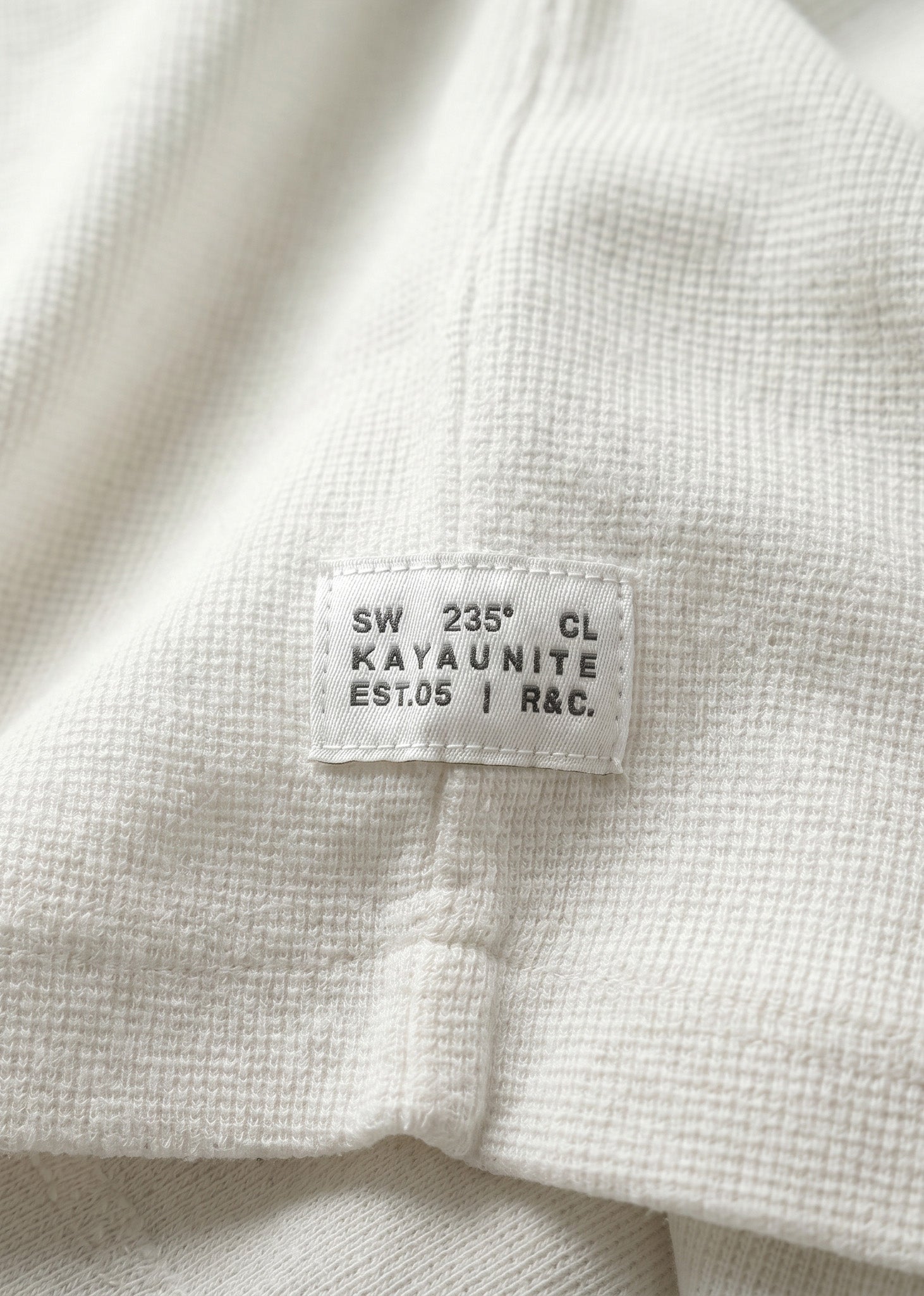 Polera Manga Larga Algodón Waffle Hombre - Crema Light Gray