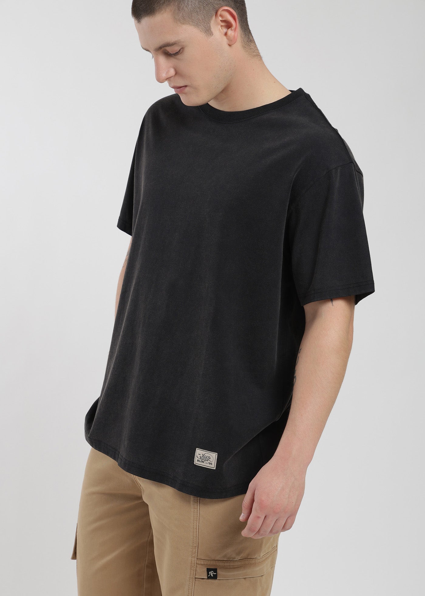 Polera Oversize Algodón Heavyweight Hombre - Negro