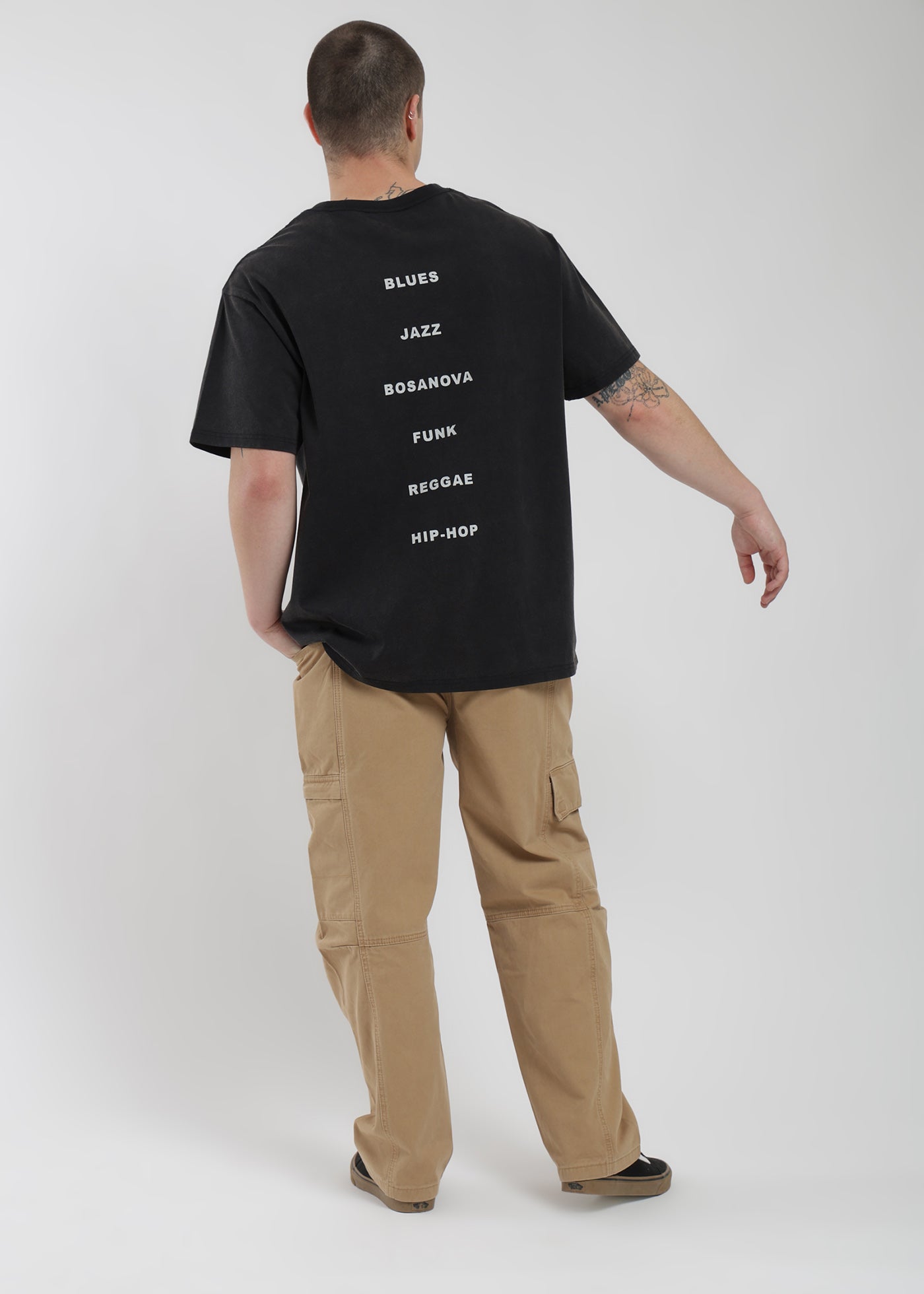 Polera Oversize Algodón Heavyweight Hombre - Negro