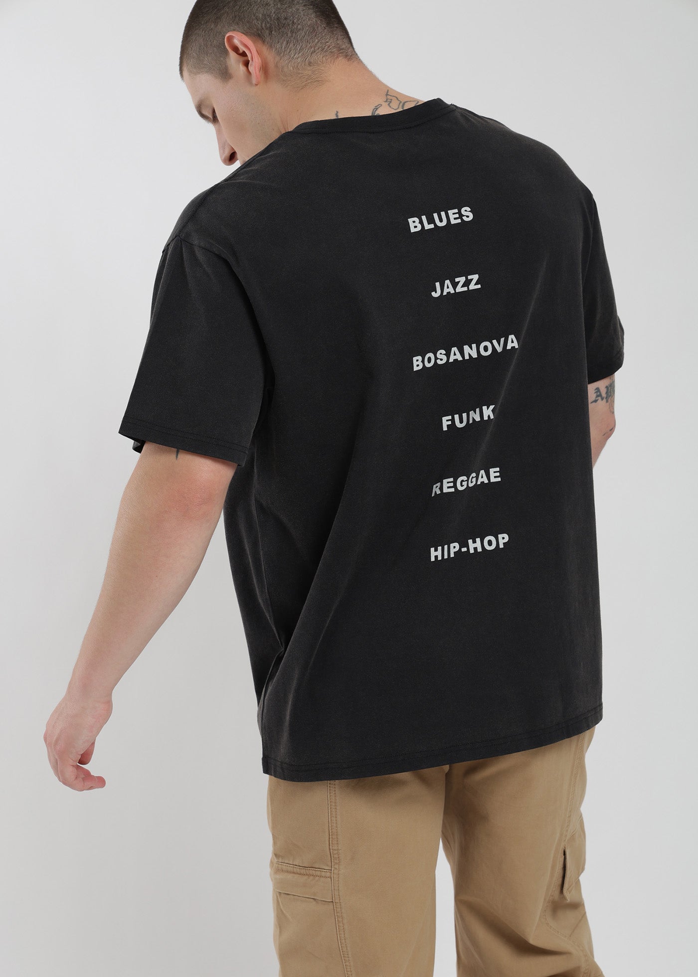 Polera Oversize Algodón Heavyweight Hombre - Negro