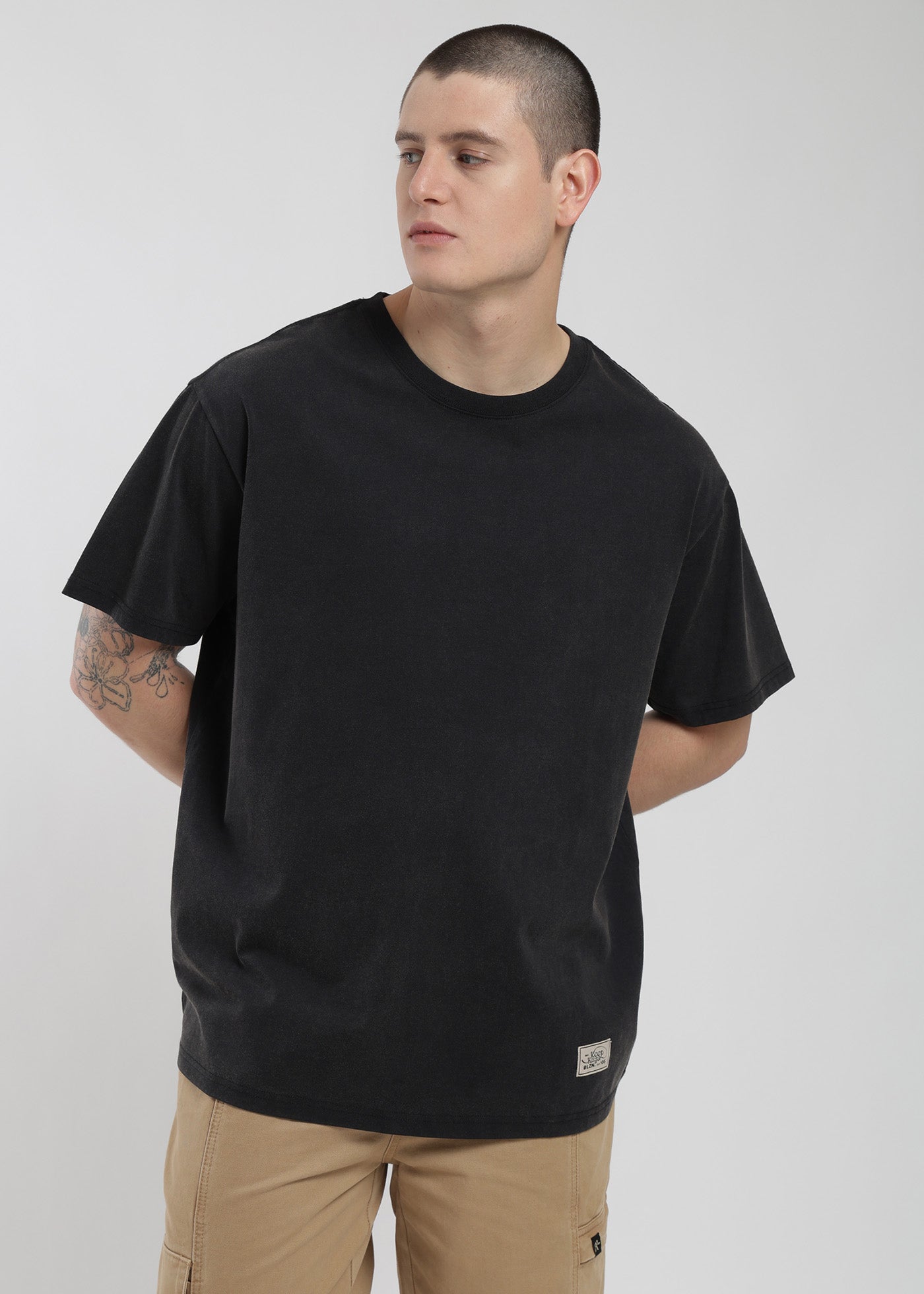 Polera Oversize Algodón Heavyweight Hombre - Negro