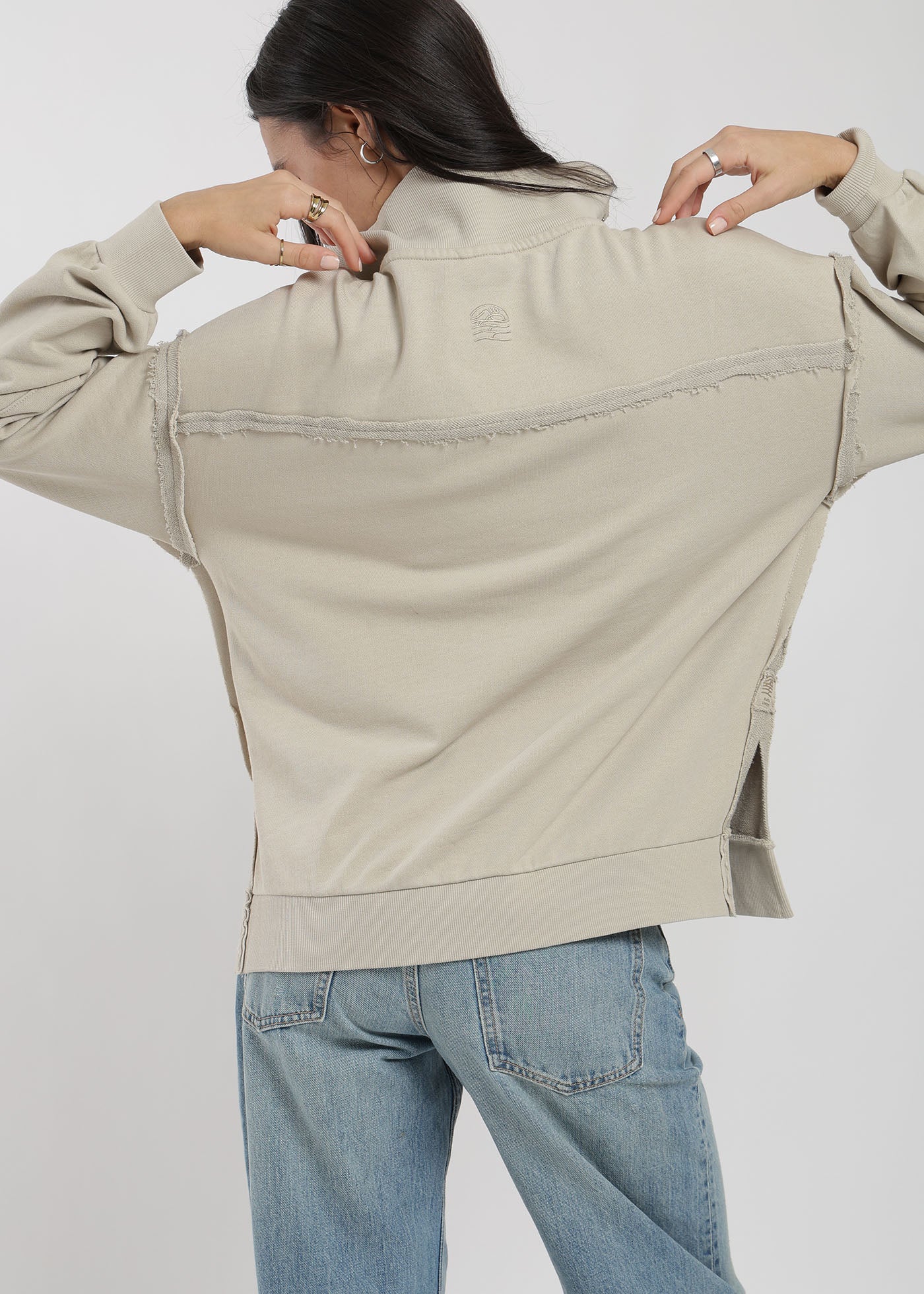 Polerón Algodón Half Snaps Murta Mujer Light Gray #Color_Bone