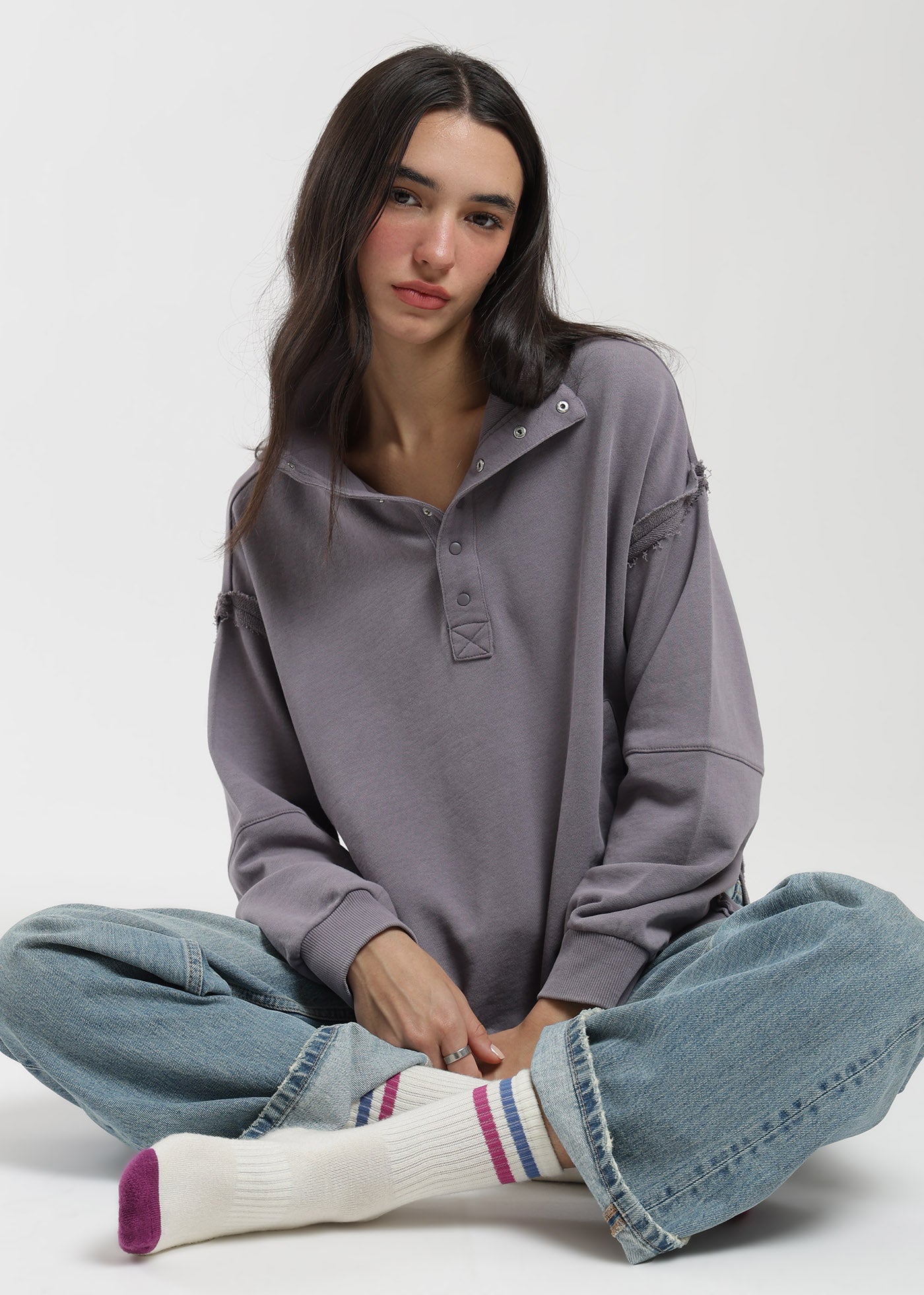 Polerón Algodón Half Snaps Murta Mujer Lavender #Color_Morado