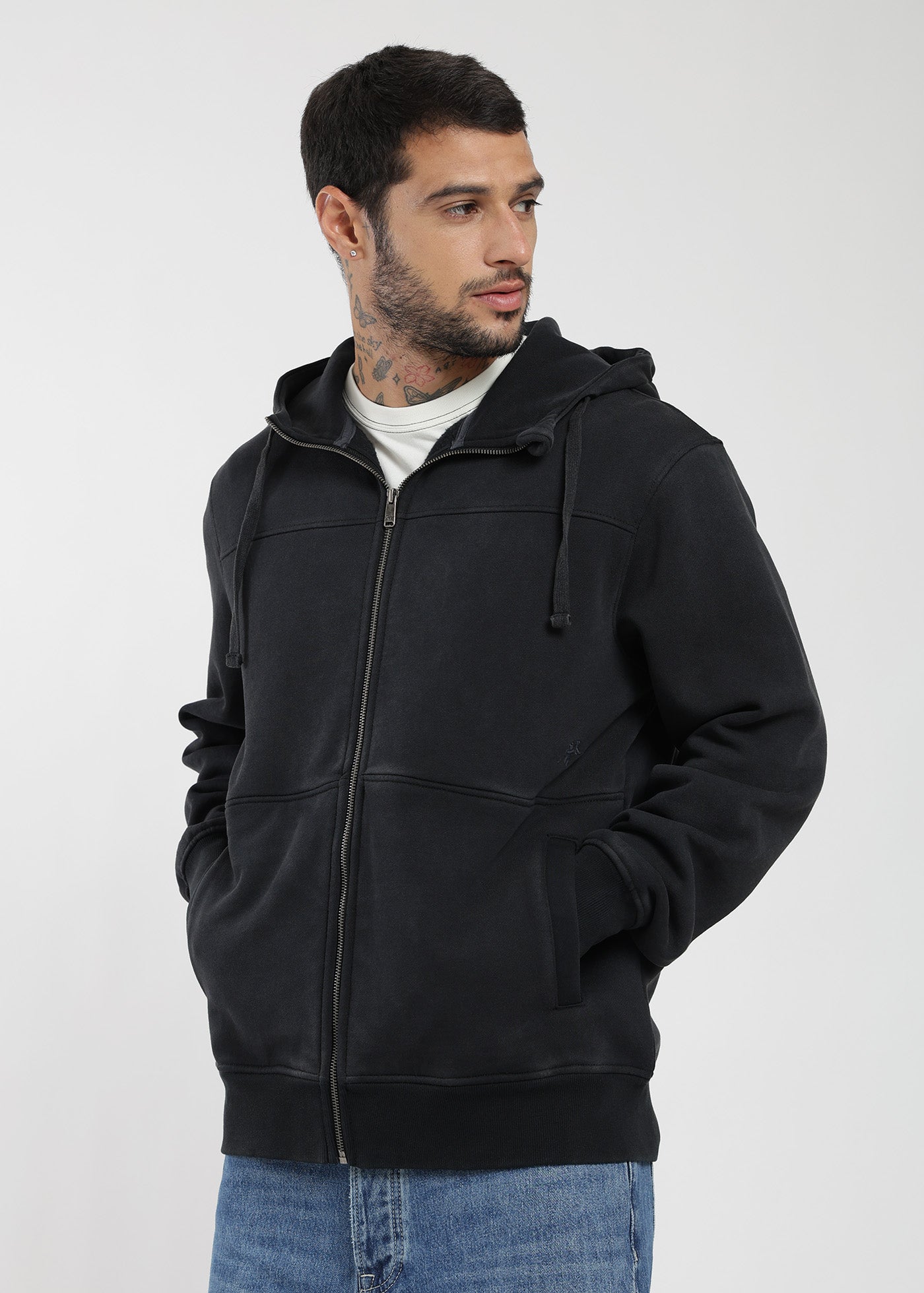 Polerón Con Cierre Daily Hombre Dark Slate Gray #Color_Negro