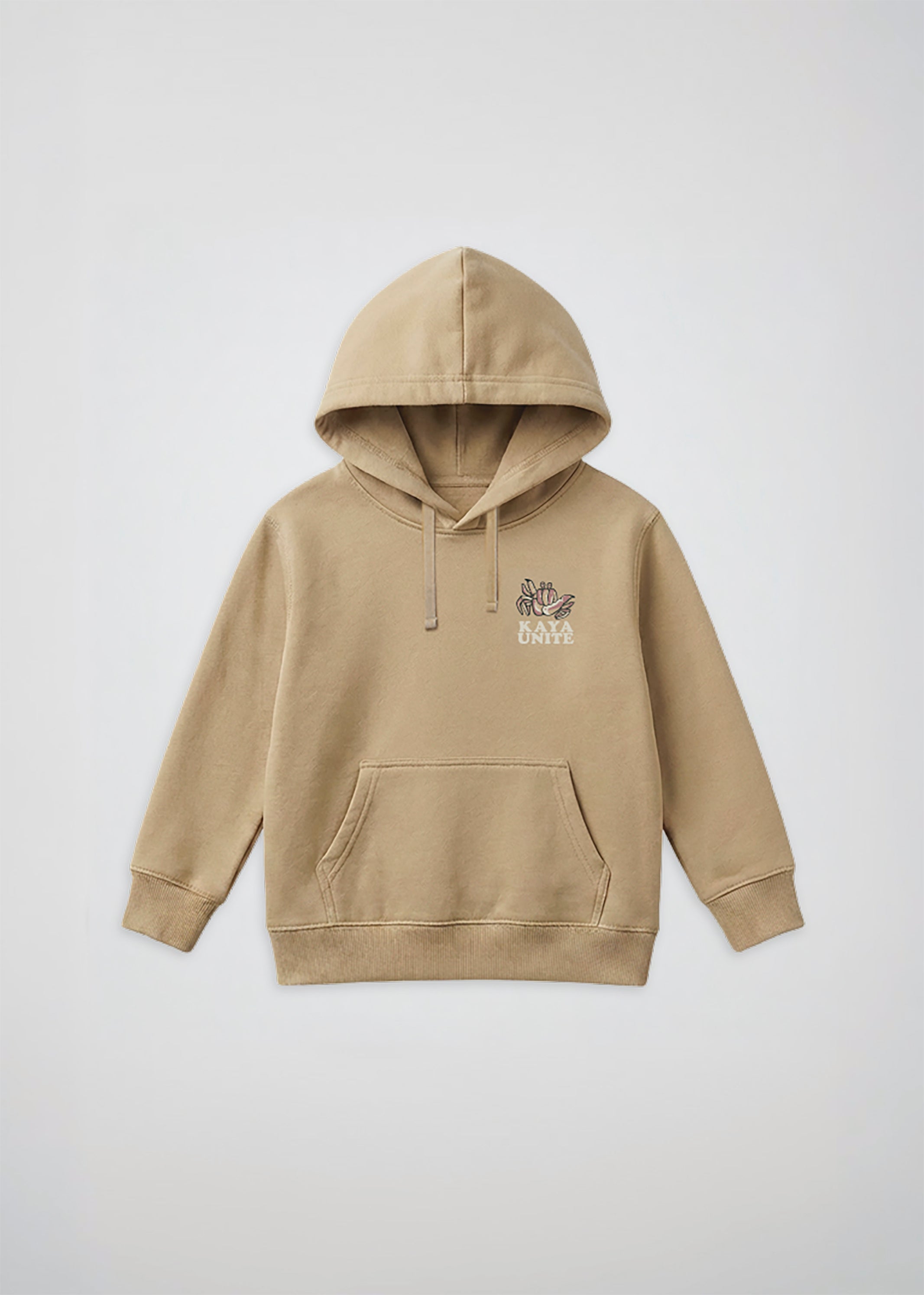 Polerón Hoodie Algodón Print Niños - Beige
