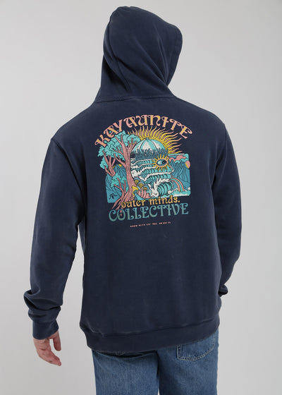 Polerón Hoodie Print Hombre Dark Slate Gray #Color_Azul