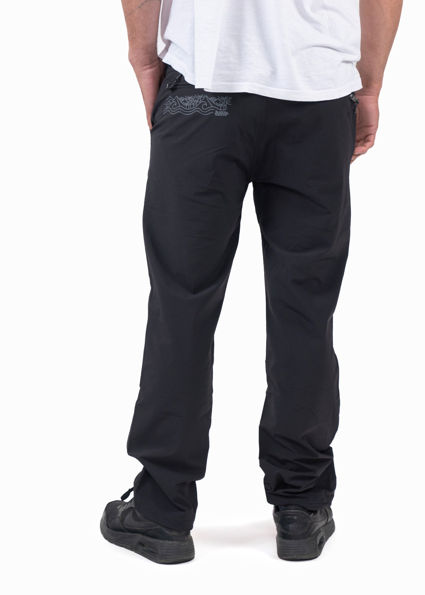 Pantalón Recto Nylon Light Rockers Hombre - Negro White Smoke