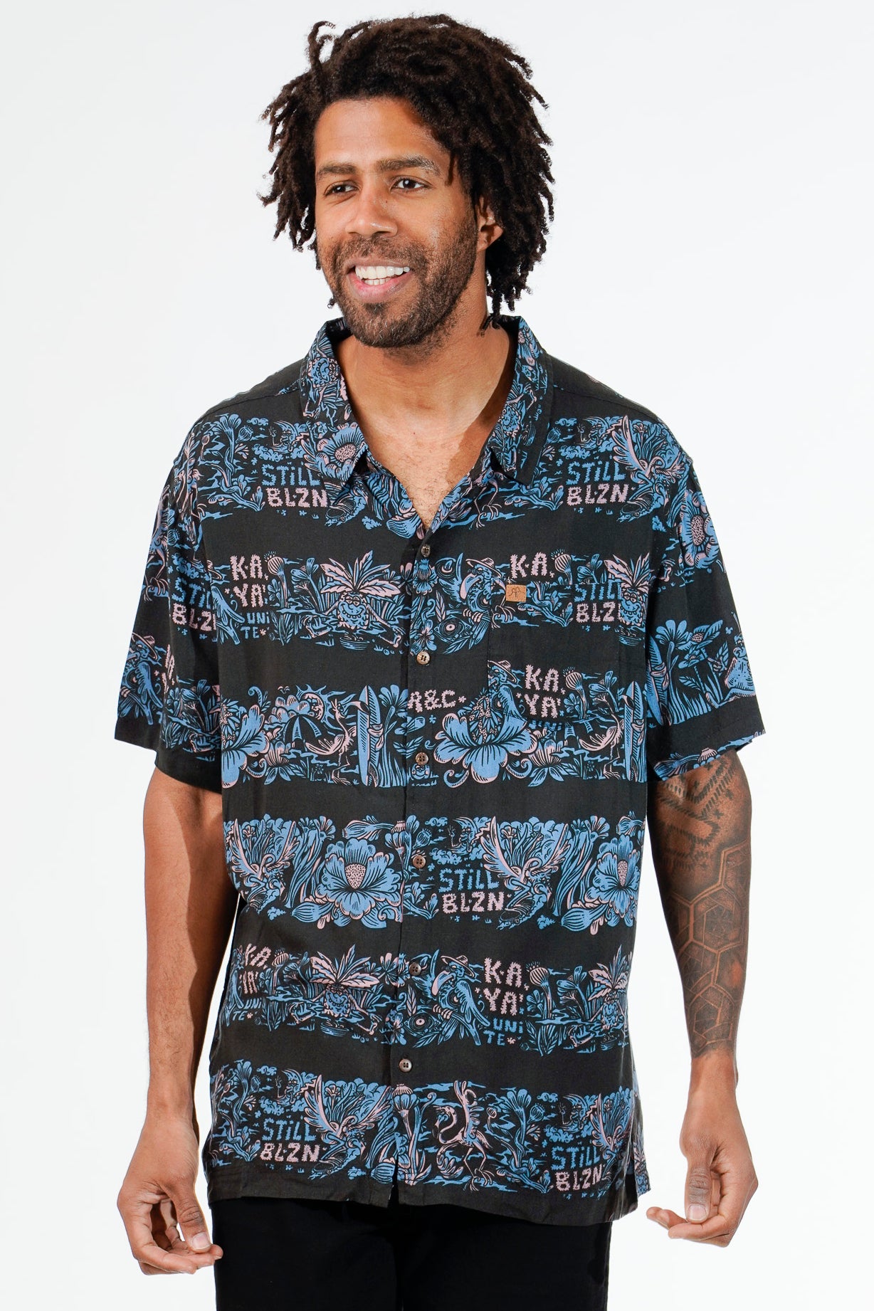 Shirt Guayabera Bands Dark Blue