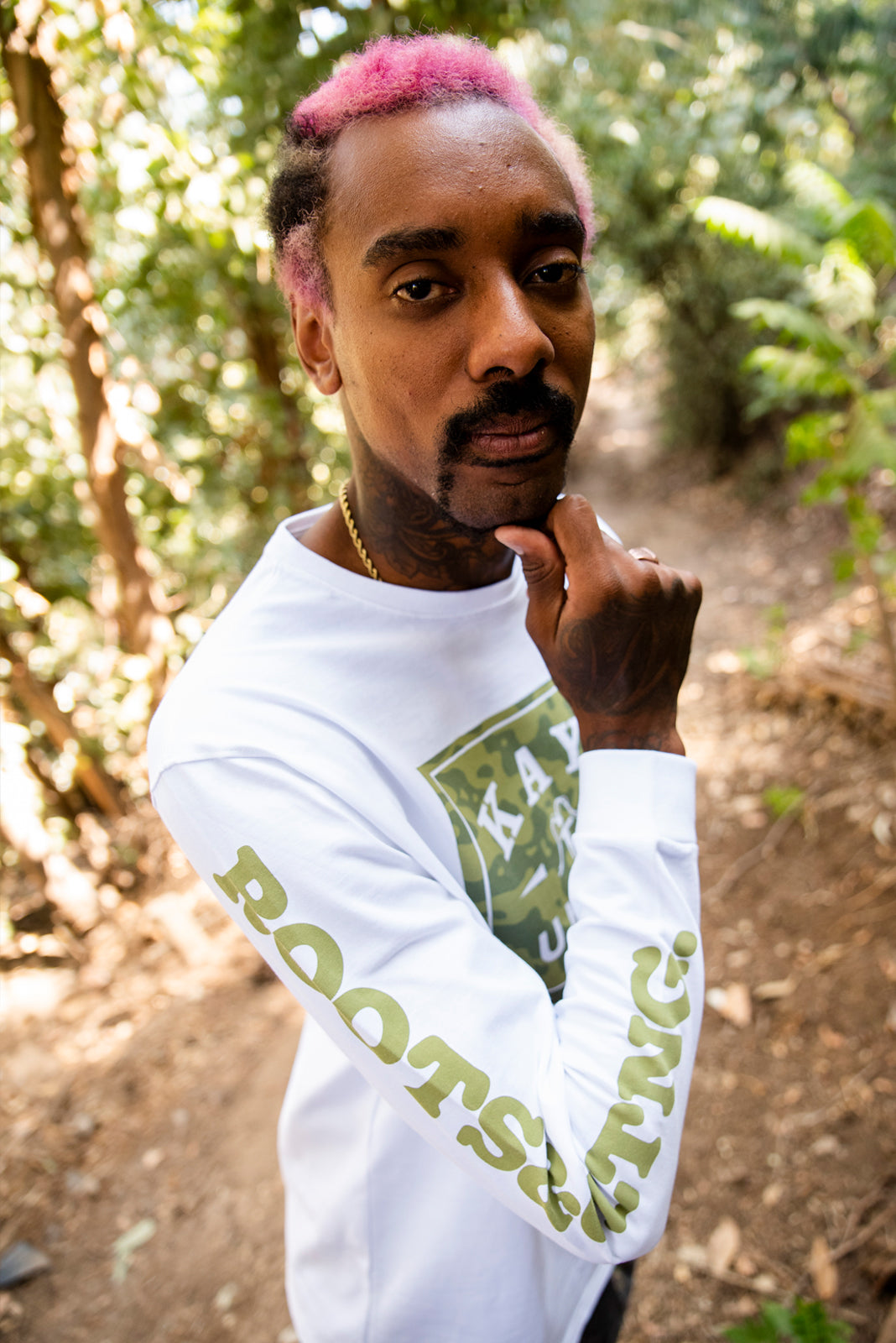TSHIRT M/L STAMP LONG WHITE